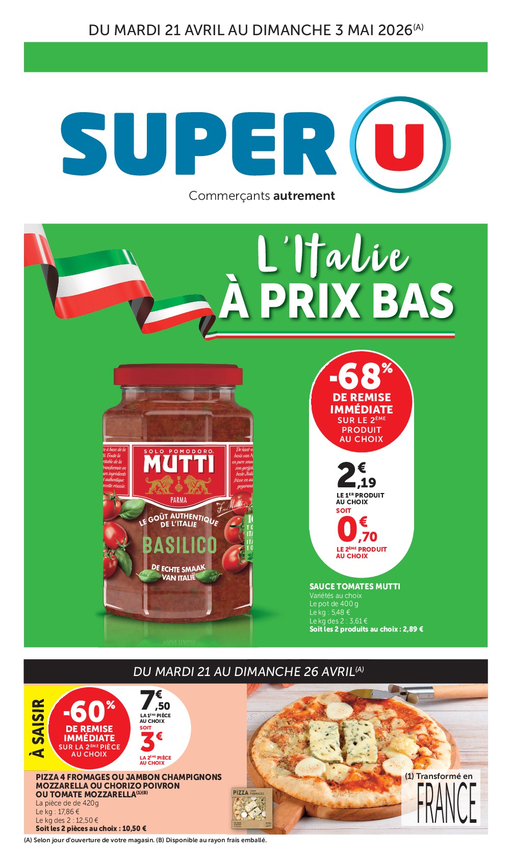 Prospectus Super U valide du du mardi 21/04/2026 au du dimanche 03/05/2026