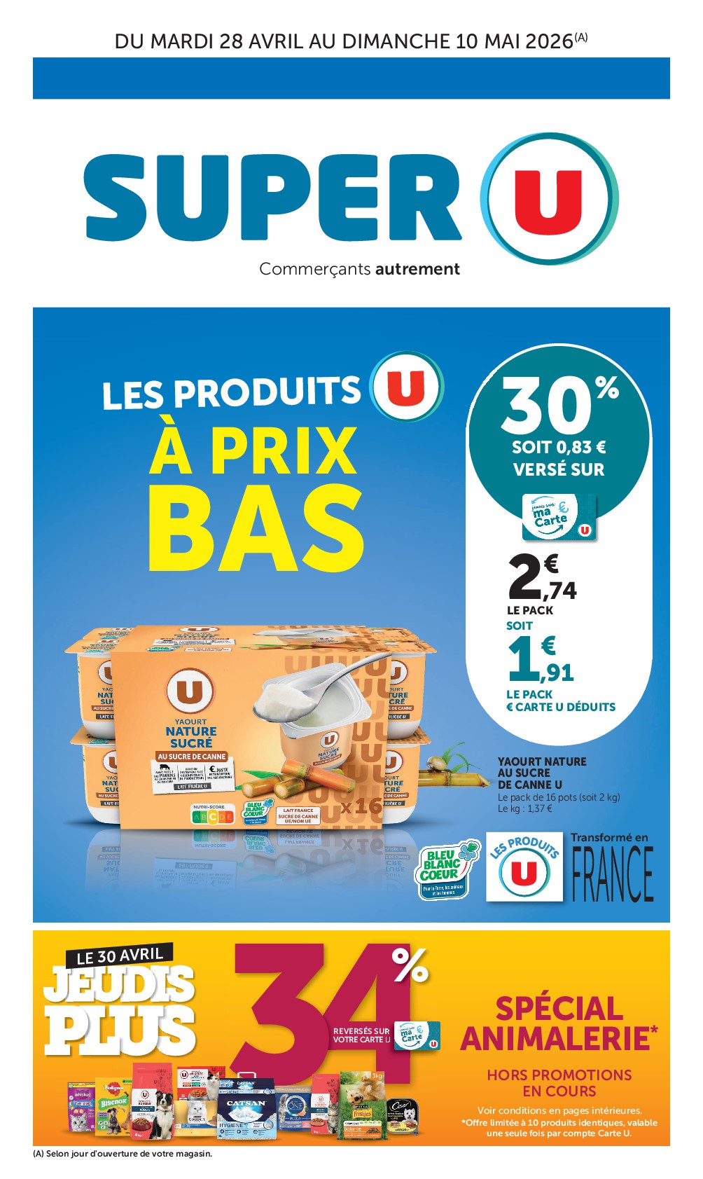 Prospectus Super U valide du du mardi 28/04/2026 au du dimanche 10/05/2026