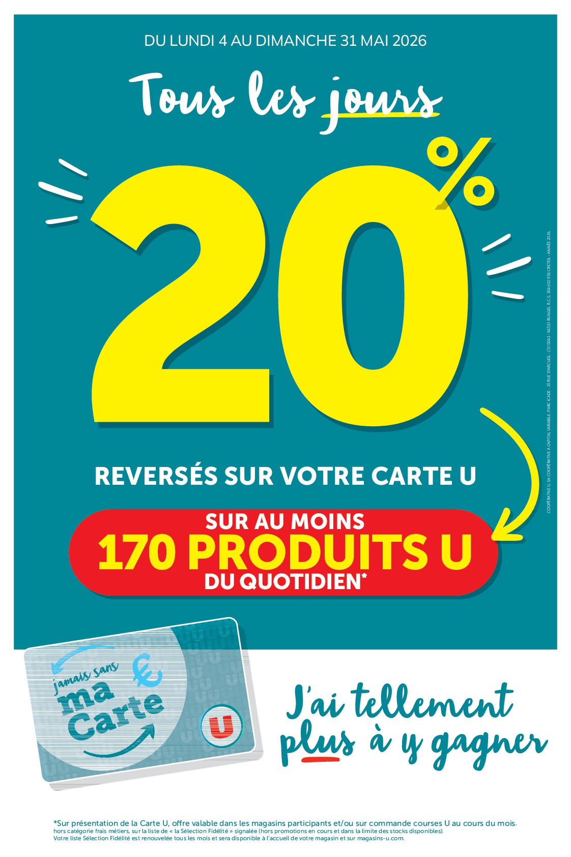Current Super U - Ma Sélection Carte U leaflet valid from du lundi 04/05/2026 to du dimanche 31/05/2026