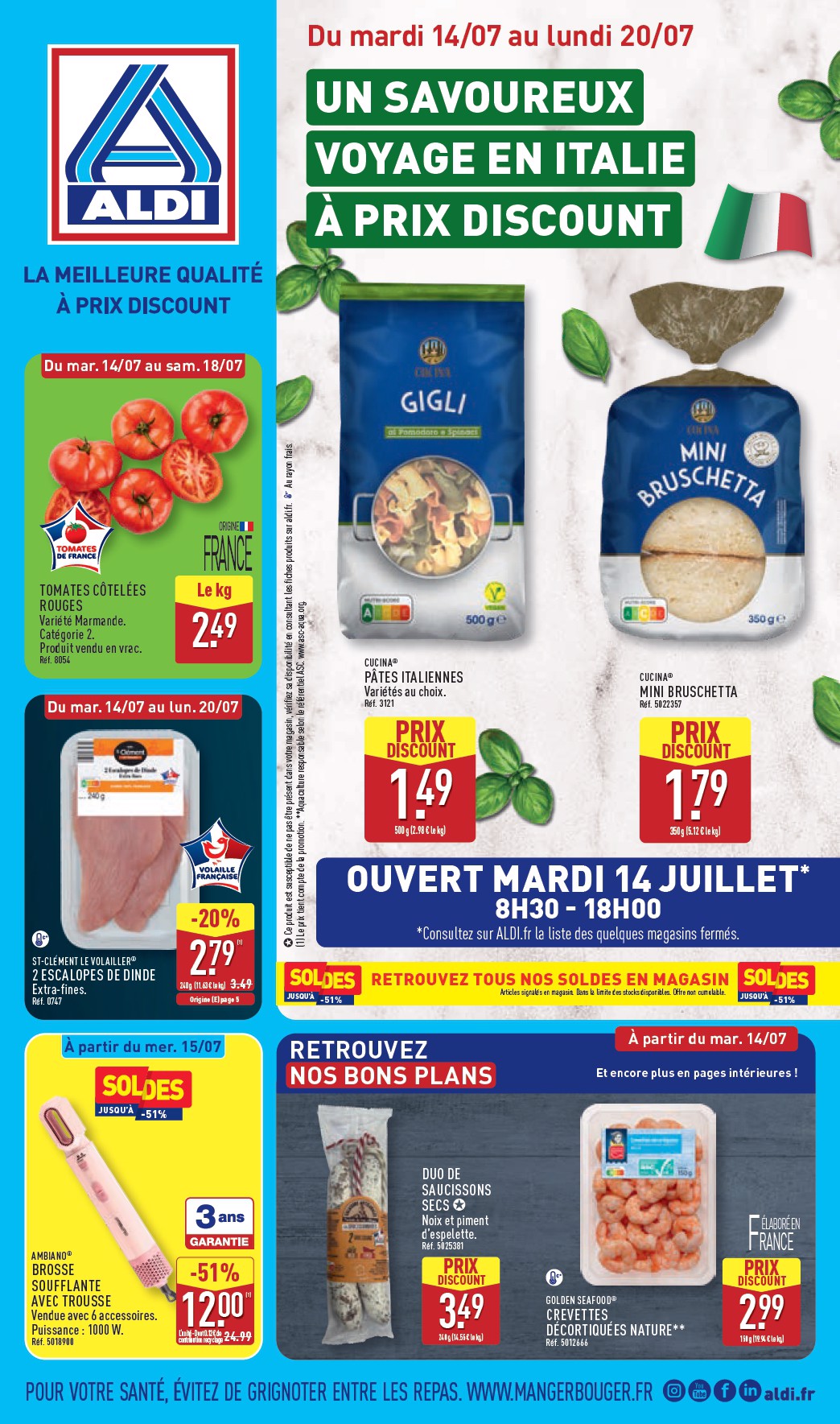 Current ALDI leaflet valid from du mardi 14/07/2026 to du lundi 20/07/2026