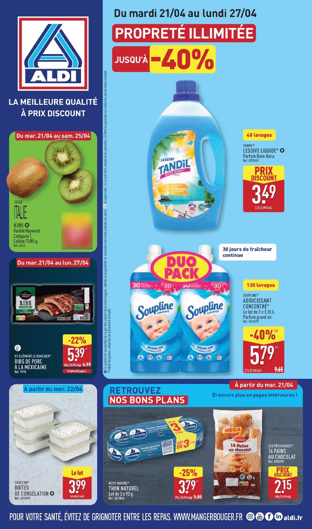 Flyer ALDI pour la semaine prochaine du du mardi 21/04/2026 au du lundi 27/04/2026