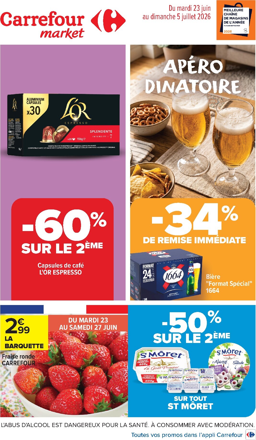 Flyer Carrefour Market pour la semaine prochaine du du mardi 23/06/2026 au du dimanche 05/07/2026
