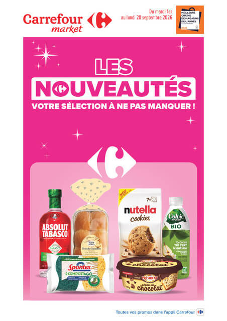 Flyer Carrefour Market - LES Innovations DE Septembre pour la semaine prochaine du du mardi 01/09/2026 au du lundi 28/09/2026