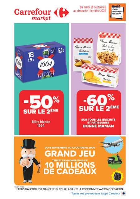 Flyer Carrefour Market - Vos Promos du Quotidien pour la semaine prochaine du du mardi 29/09/2026 au du dimanche 11/10/2026