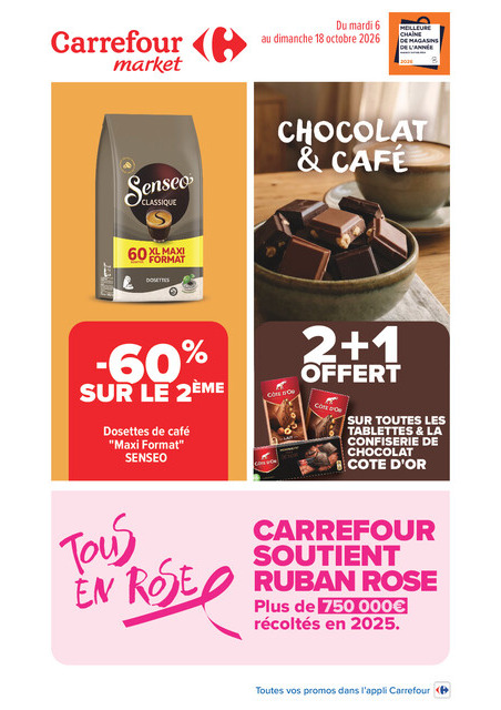 Current Carrefour Market leaflet valid from du mardi 06/10/2026 to du dimanche 18/10/2026