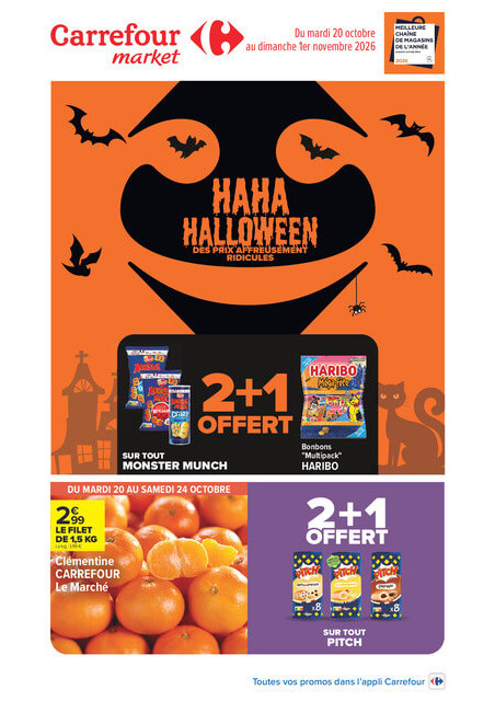 Flyer Carrefour Market pour la semaine prochaine du du mardi 20/10/2026 au du dimanche 01/11/2026