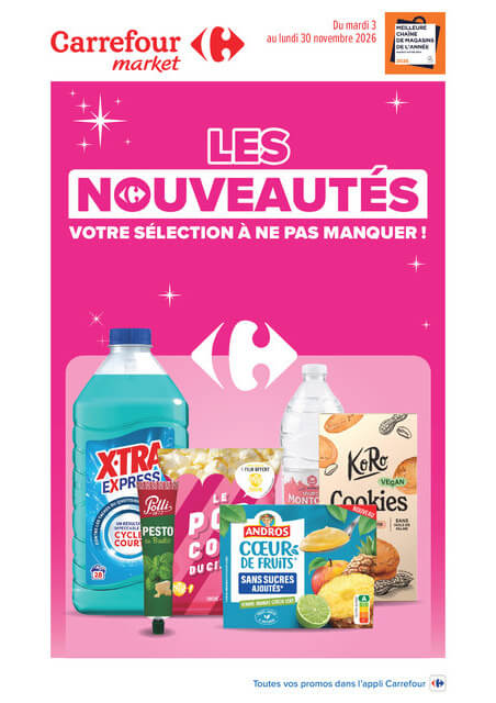 Flyer Carrefour Market - Les nouveautés pour la semaine prochaine du du mardi 03/11/2026 au du lundi 30/11/2026