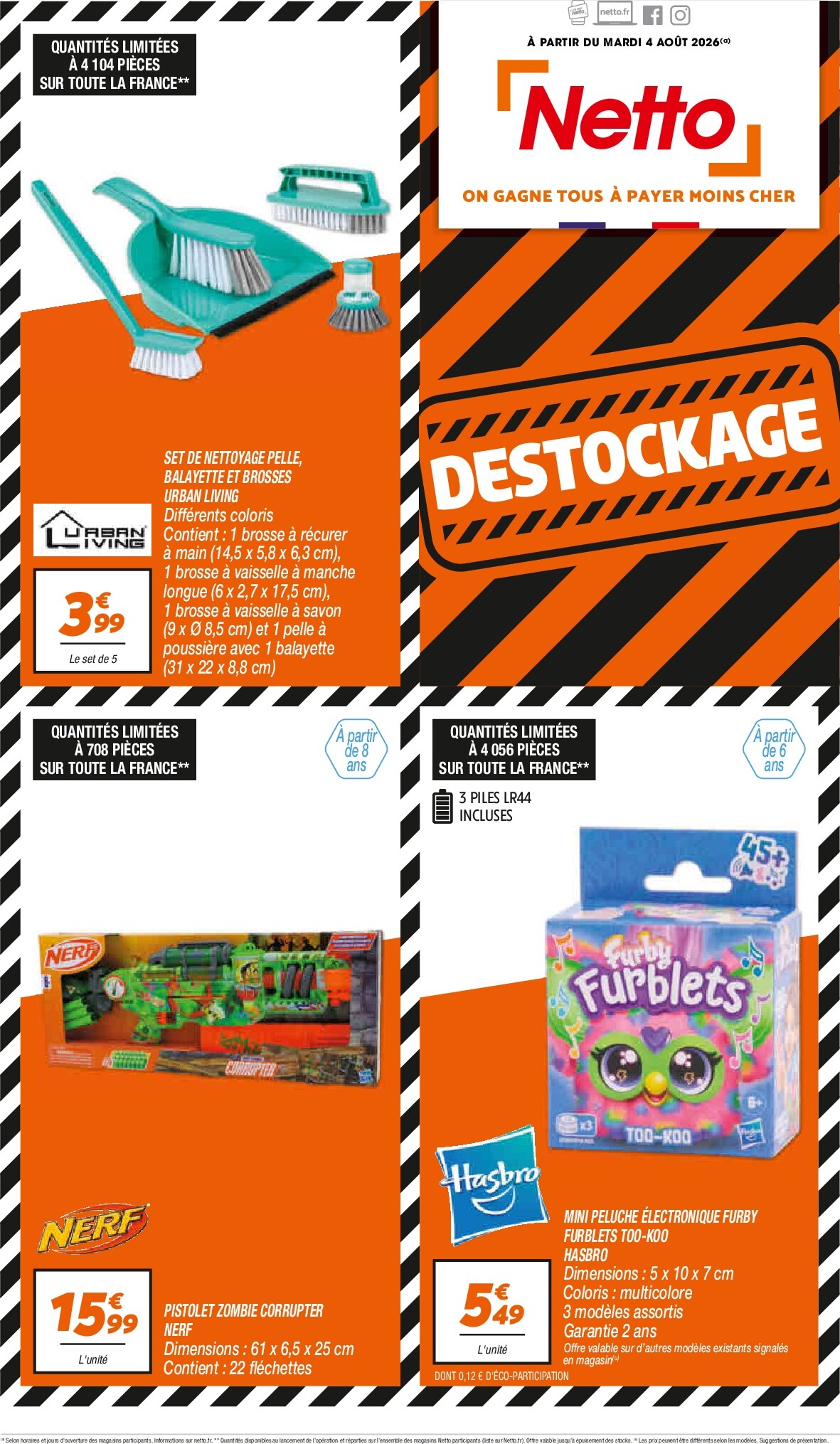 Prospectus Netto - Destockage valide du du mardi 04/08/2026 au du lundi 31/08/2026