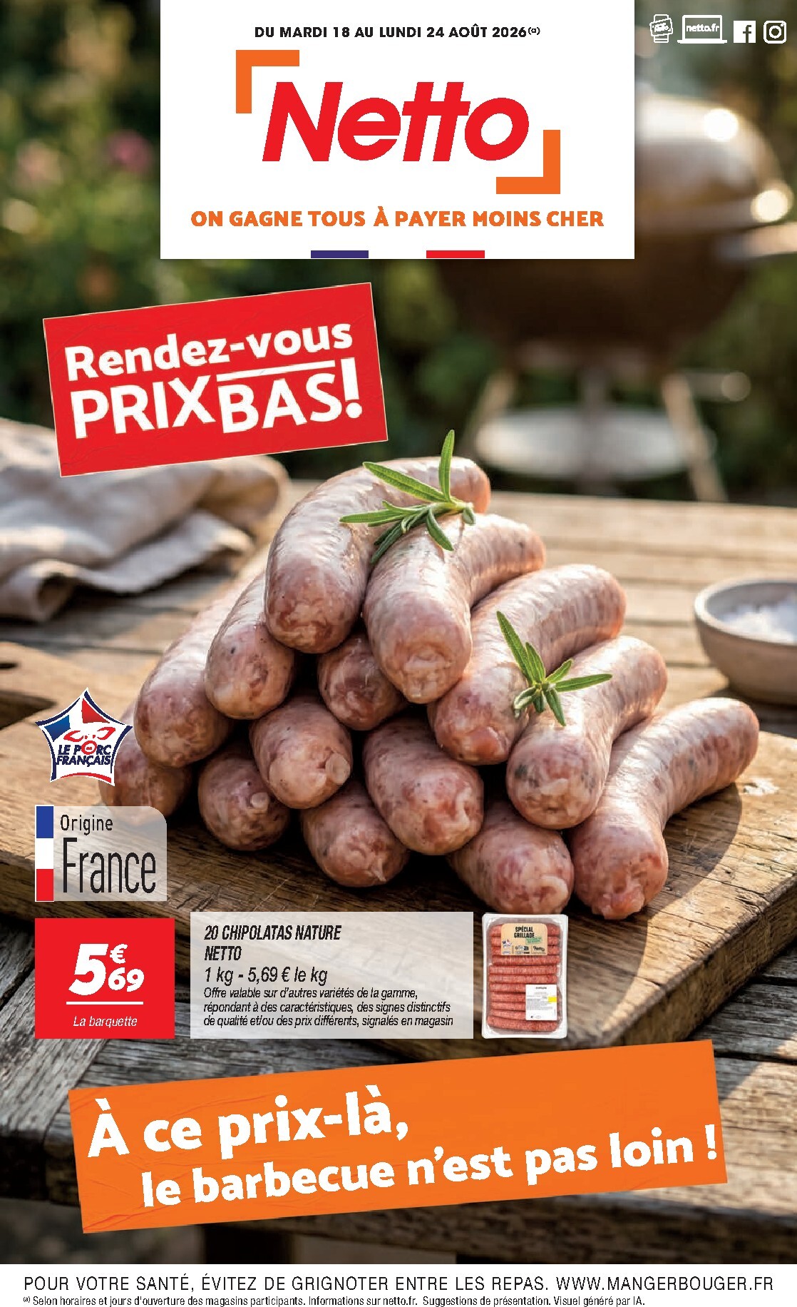 Flyer Netto pour la semaine prochaine du du mardi 18/08/2026 au du lundi 24/08/2026