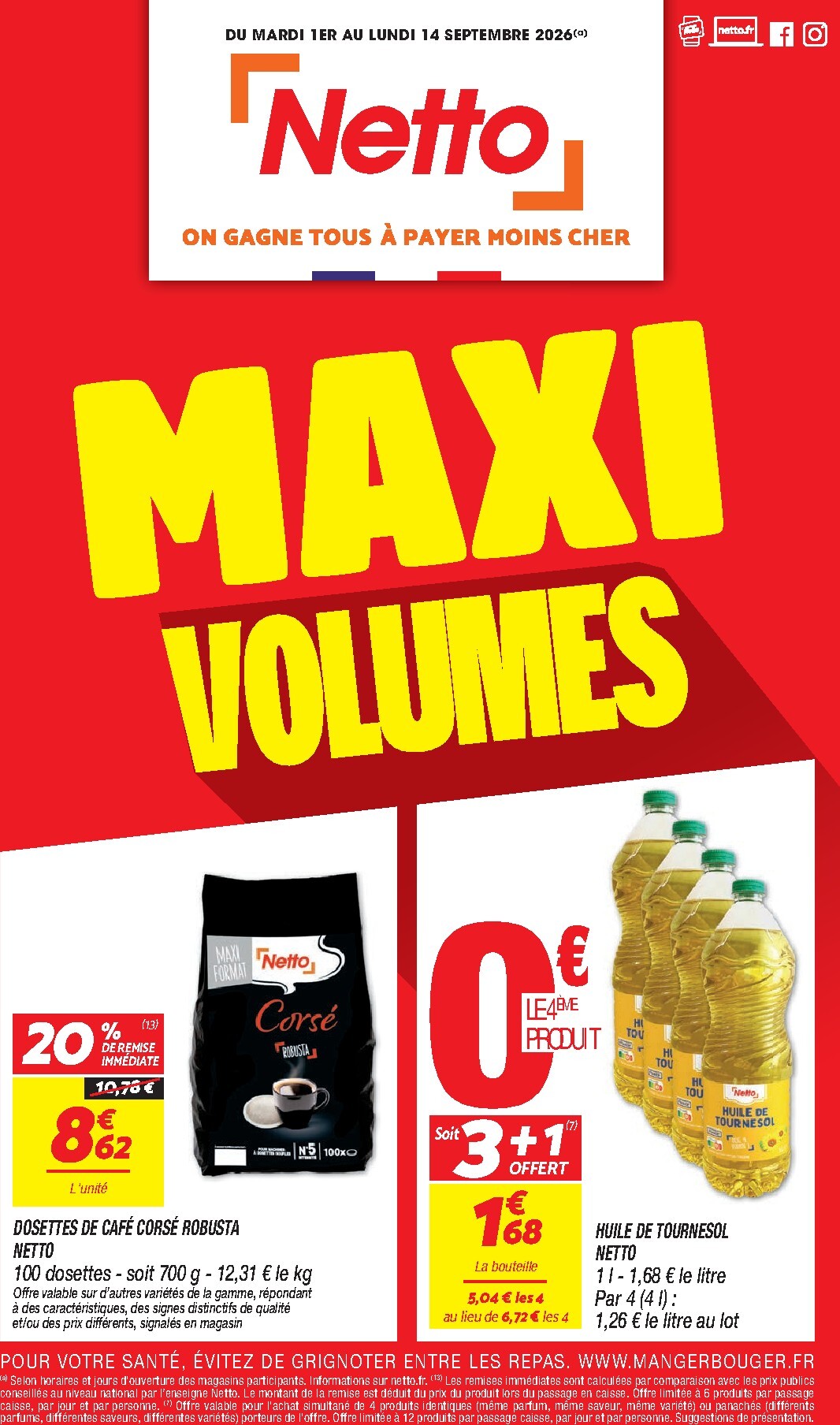 Flyer Netto pour la semaine prochaine du du mardi 01/09/2026 au du lundi 14/09/2026