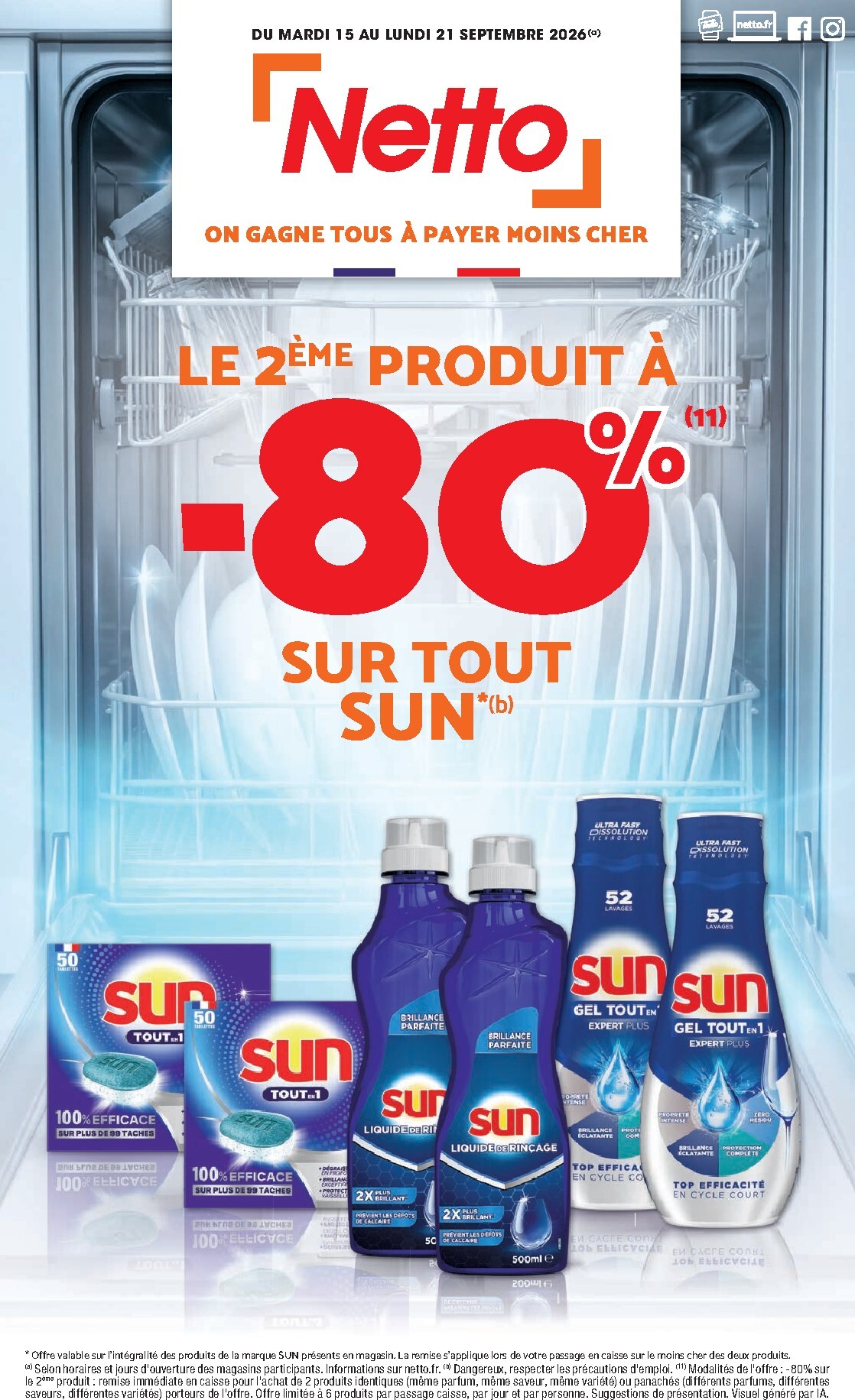 Flyer Netto pour la semaine prochaine du du mardi 15/09/2026 au du lundi 21/09/2026