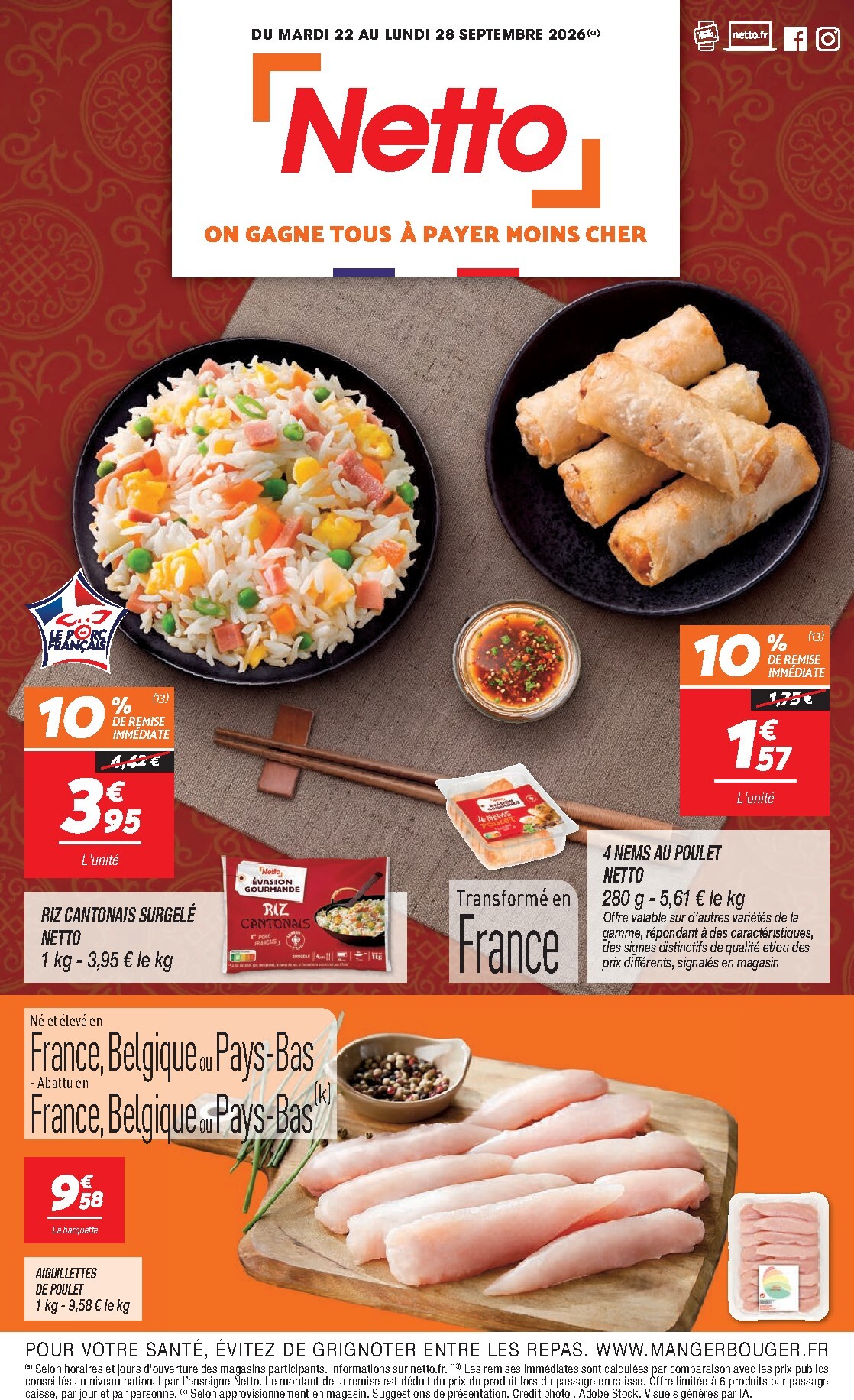 Flyer Netto pour la semaine prochaine du du mardi 22/09/2026 au du lundi 28/09/2026