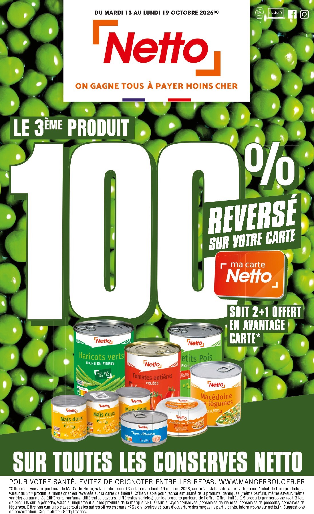 Flyer Netto pour la semaine prochaine du du mardi 13/10/2026 au du lundi 19/10/2026