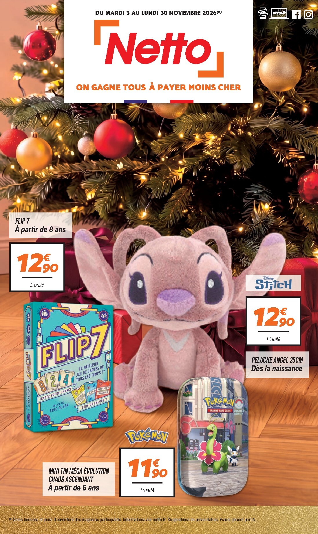 Flyer Netto - Jouets Noël pour la semaine prochaine du du mardi 03/11/2026 au du lundi 30/11/2026