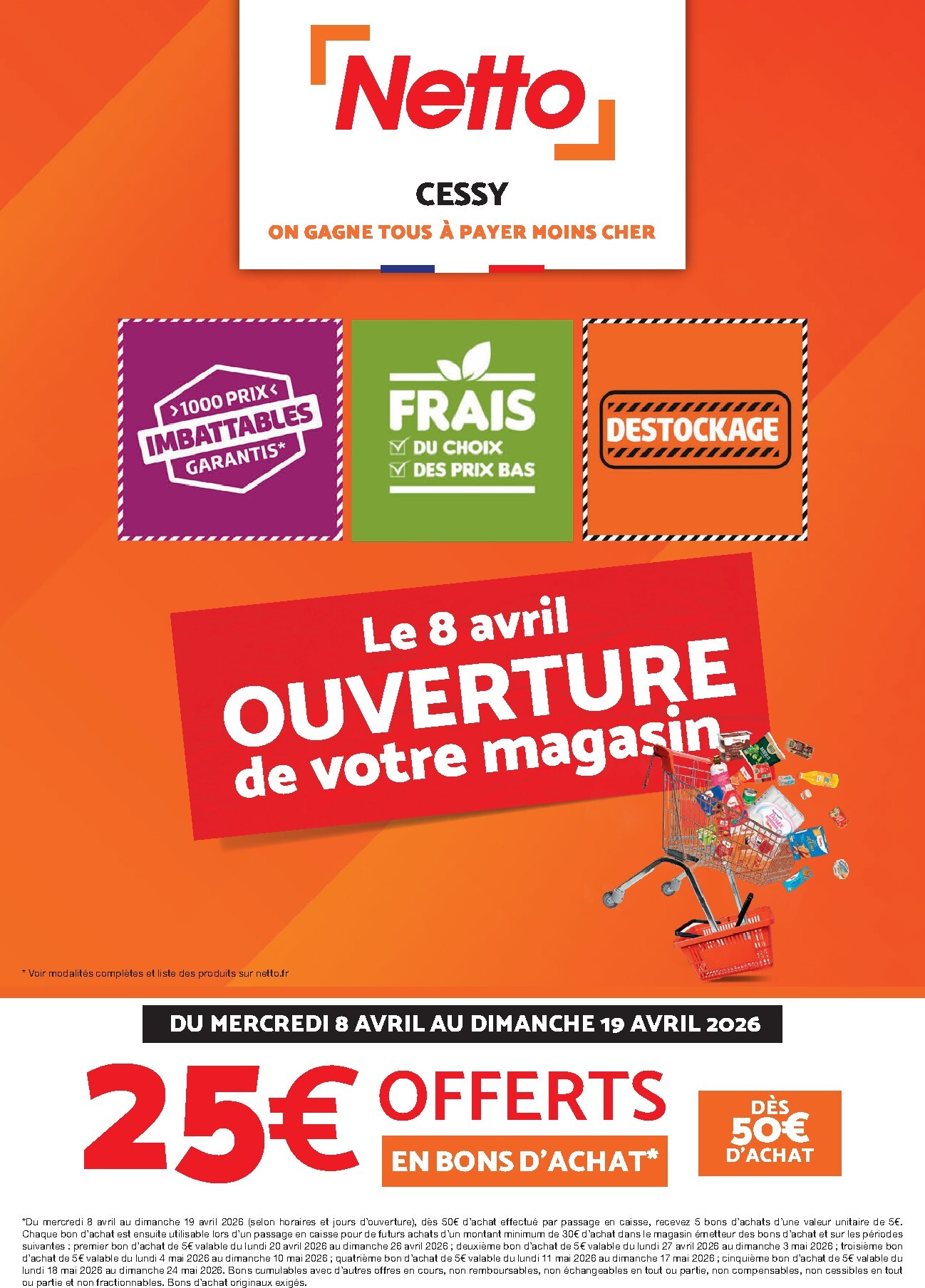 Prospectus Netto - Cessy valide du du mercredi 08/04/2026 au du dimanche 19/04/2026