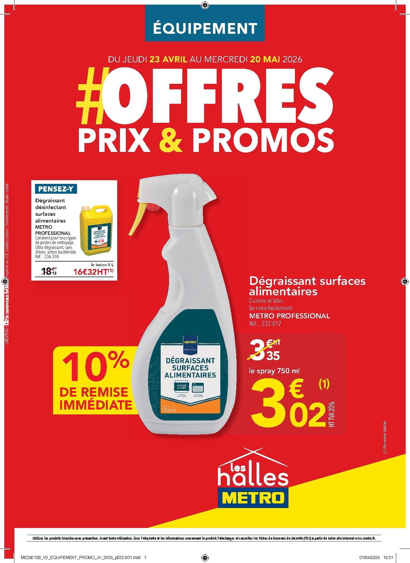 Current Metro - Offres Prix & Promos Equipement leaflet valid from de jeudi 23/04/2026 to du mercredi 20/05/2026