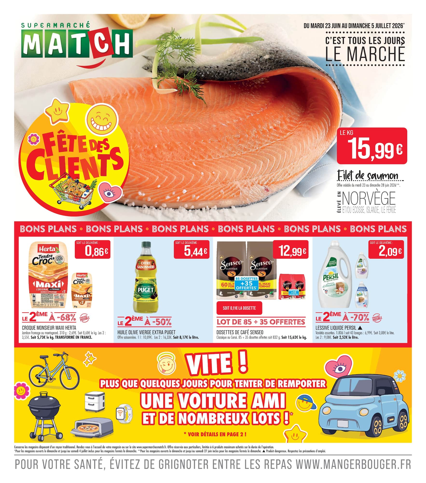 Flyer Match pour la semaine prochaine du du mardi 23/06/2026 au du dimanche 05/07/2026