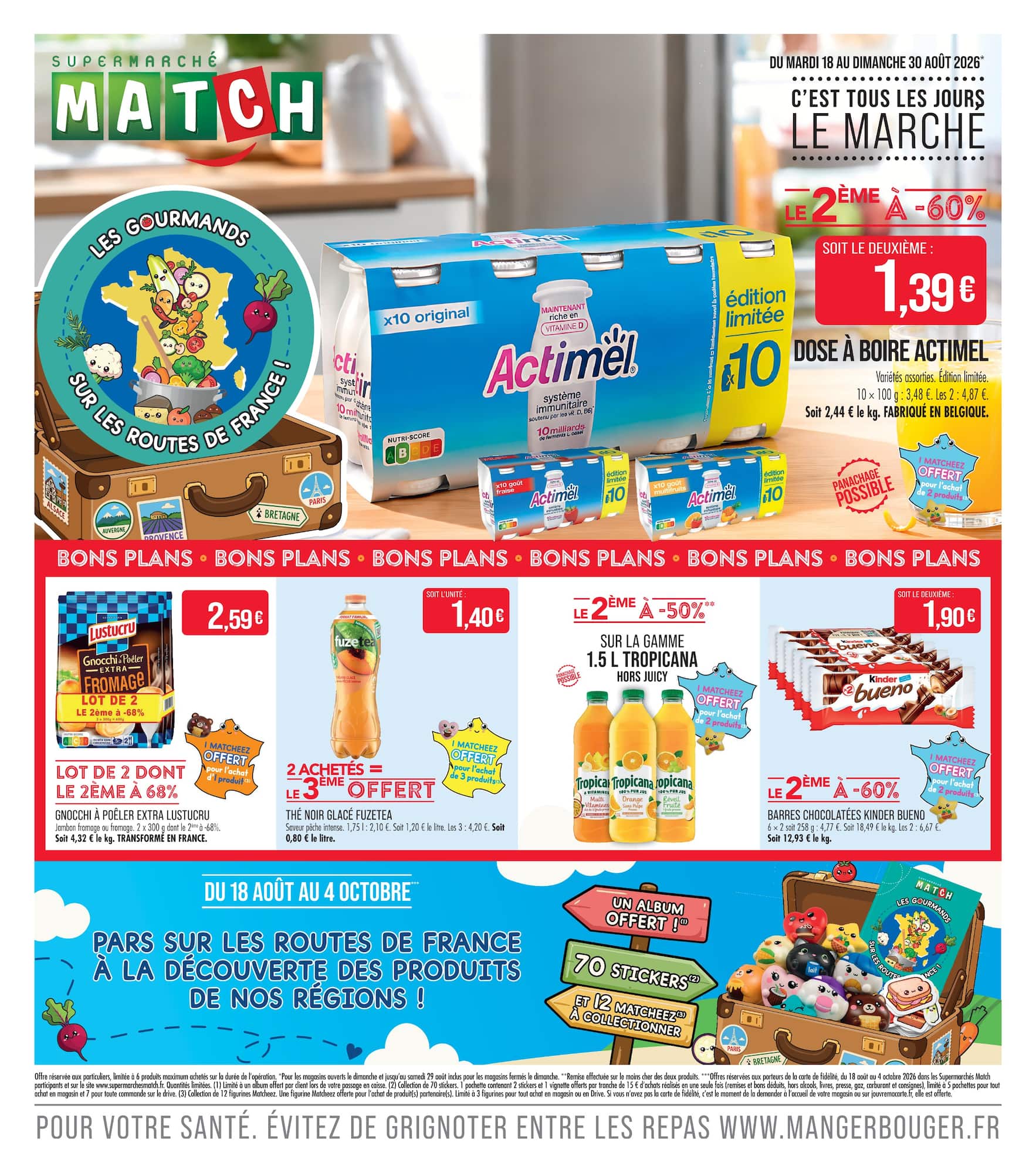 Flyer Match pour la semaine prochaine du du mardi 18/08/2026 au du dimanche 30/08/2026