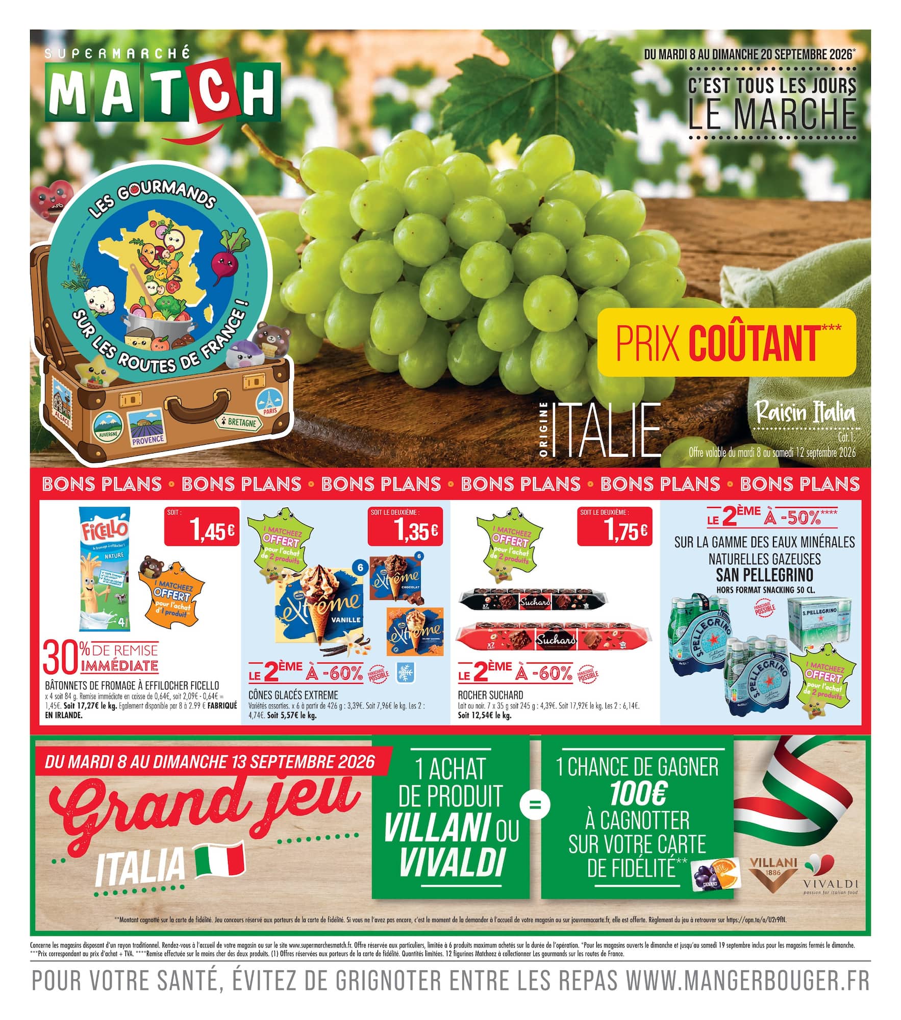 Flyer Match pour la semaine prochaine du du mardi 08/09/2026 au du dimanche 20/09/2026