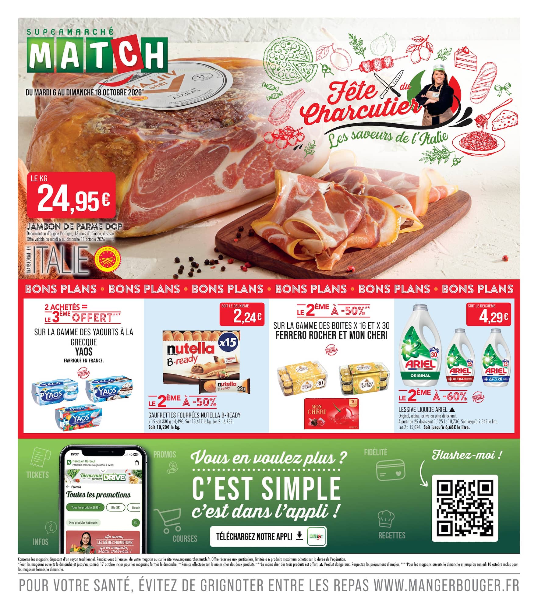Flyer Match pour la semaine prochaine du du mardi 06/10/2026 au du dimanche 18/10/2026