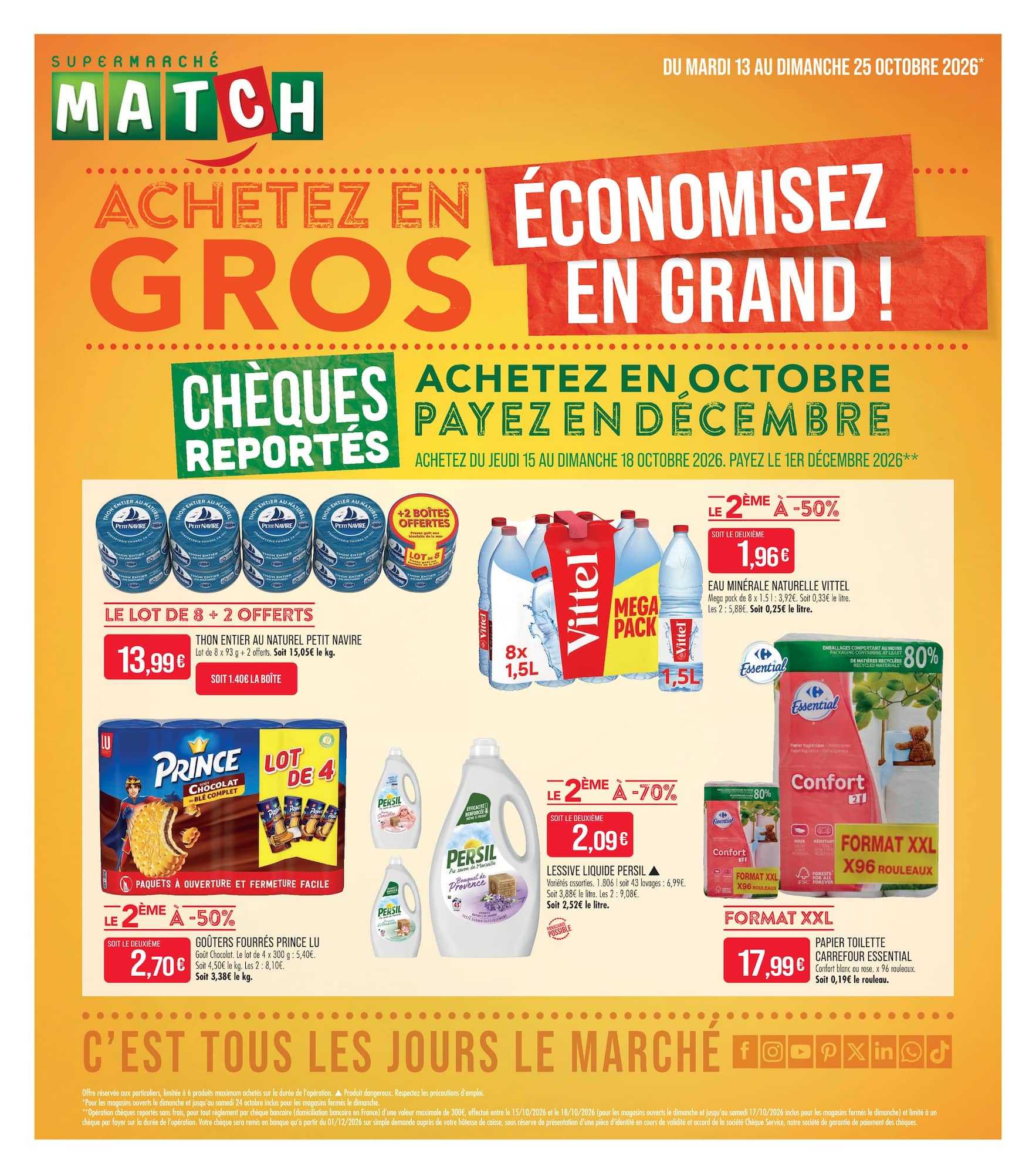 Flyer Match - Achetez en gros, économisez en grand ! pour la semaine prochaine du du mardi 13/10/2026 au du dimanche 25/10/2026