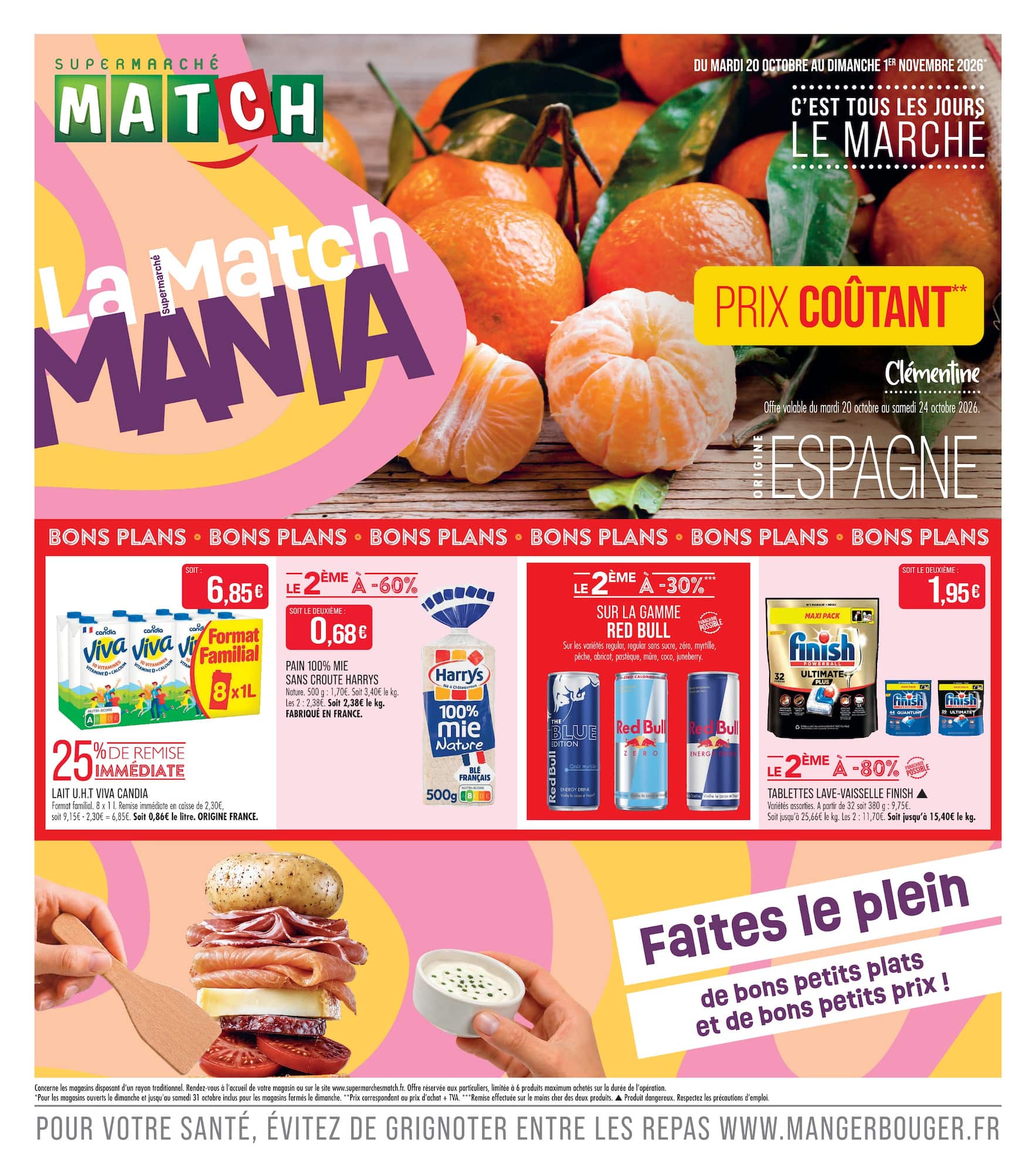 Flyer Match - La Match Mania pour la semaine prochaine du du mardi 20/10/2026 au du dimanche 01/11/2026