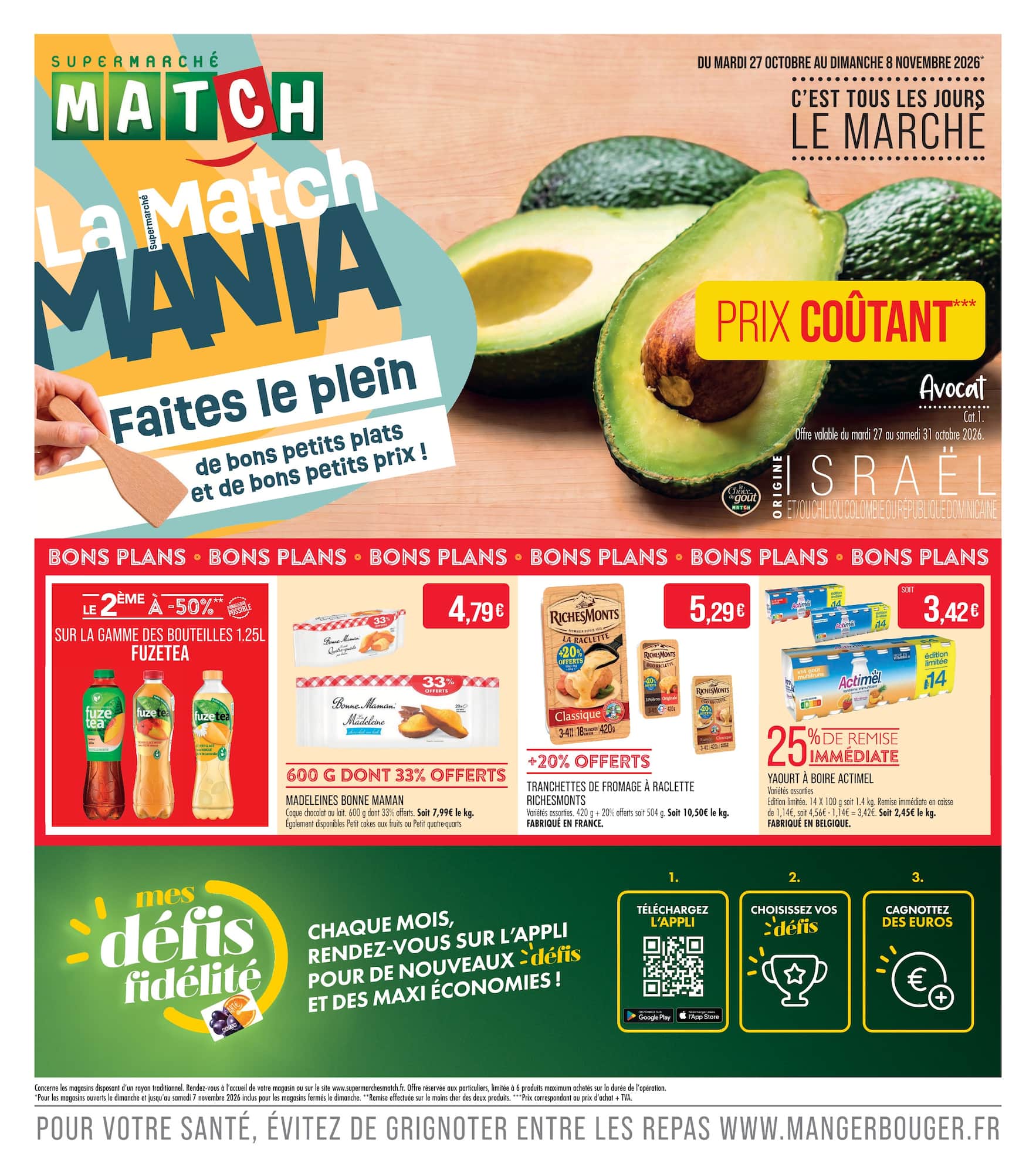 Flyer Match - La Match Mania pour la semaine prochaine du du mardi 27/10/2026 au du dimanche 08/11/2026