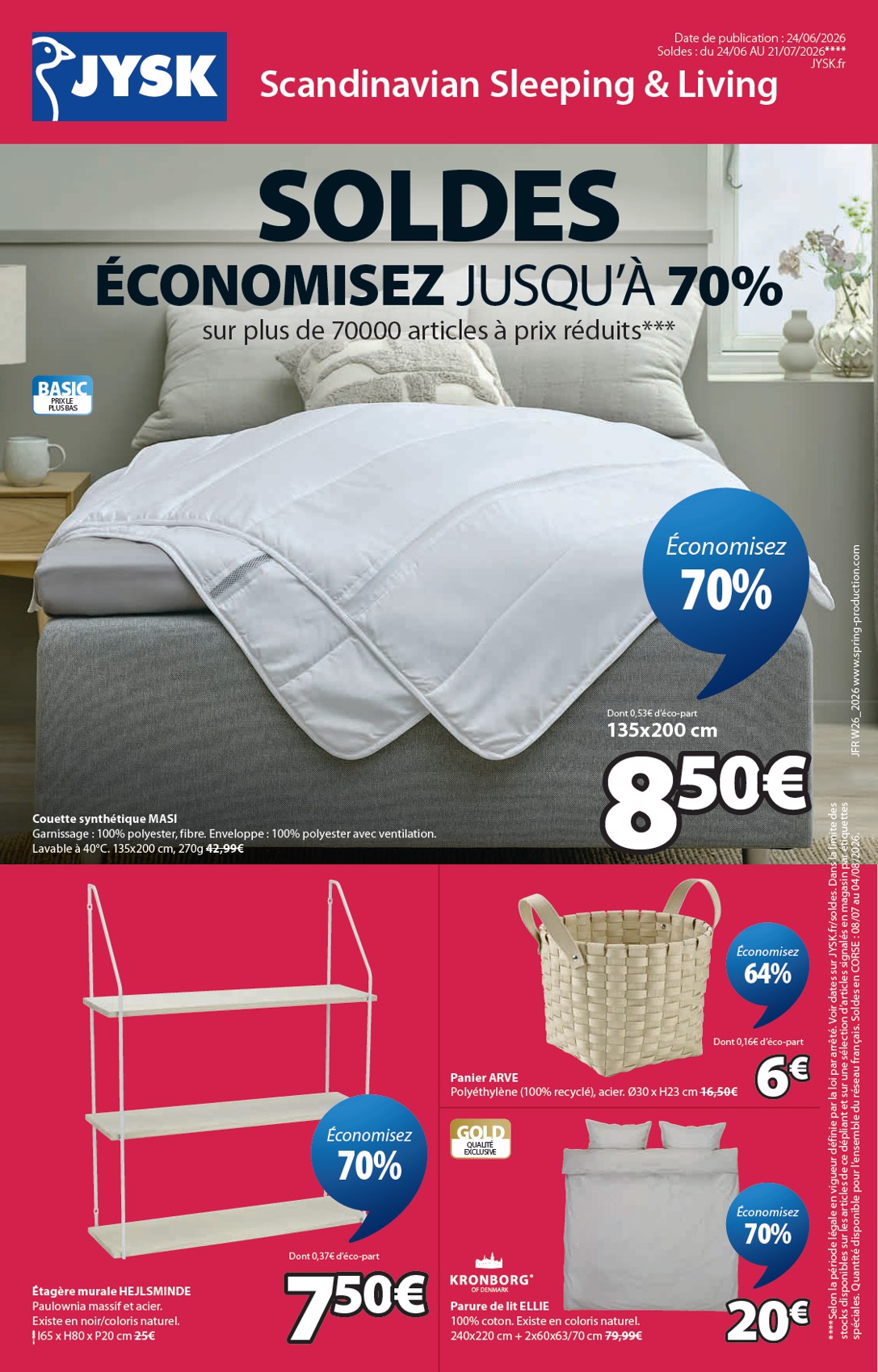 Current JYSK - Offres exceptionnelles leaflet valid from du mercredi 24/06/2026 to du mardi 21/07/2026