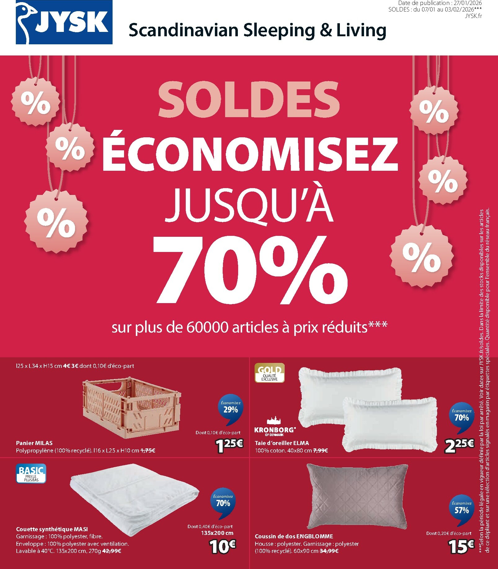 Catalogue JYSK - Vente d'hiver 2 valable du 07/01 au 03/02