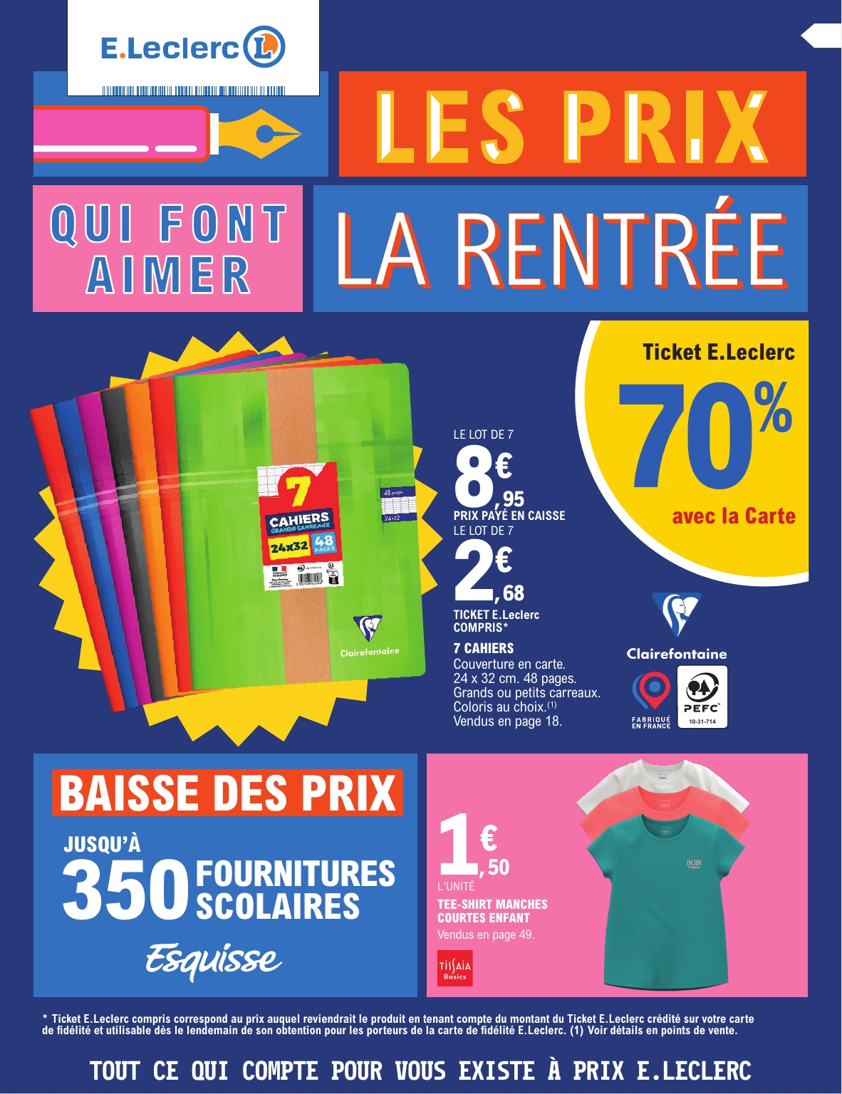 Flyer E.Leclerc - Rentrée des Classes pour la semaine prochaine du du mardi 28/07/2026 au du samedi 29/08/2026