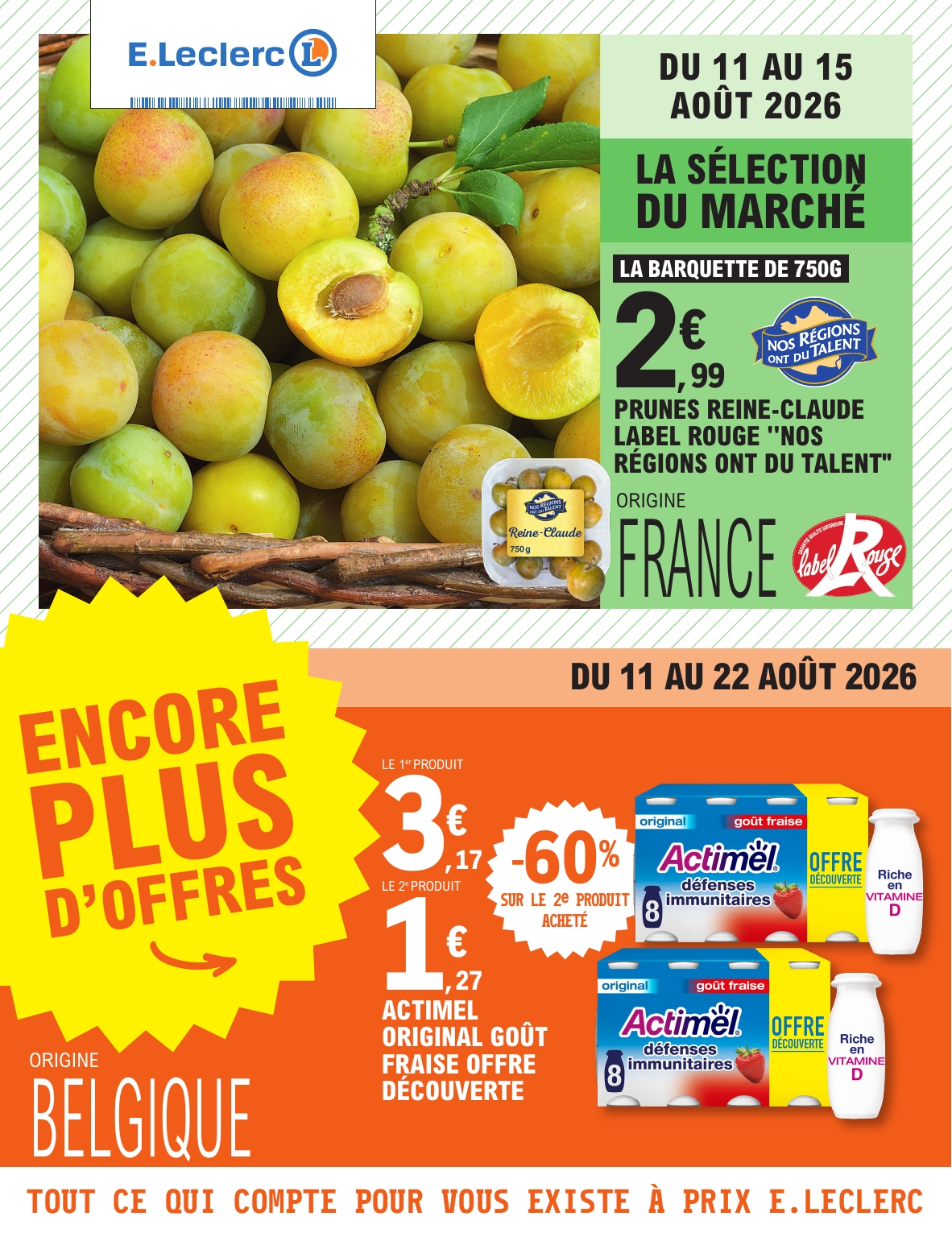 Flyer E.Leclerc pour la semaine prochaine du du mardi 11/08/2026 au du samedi 22/08/2026