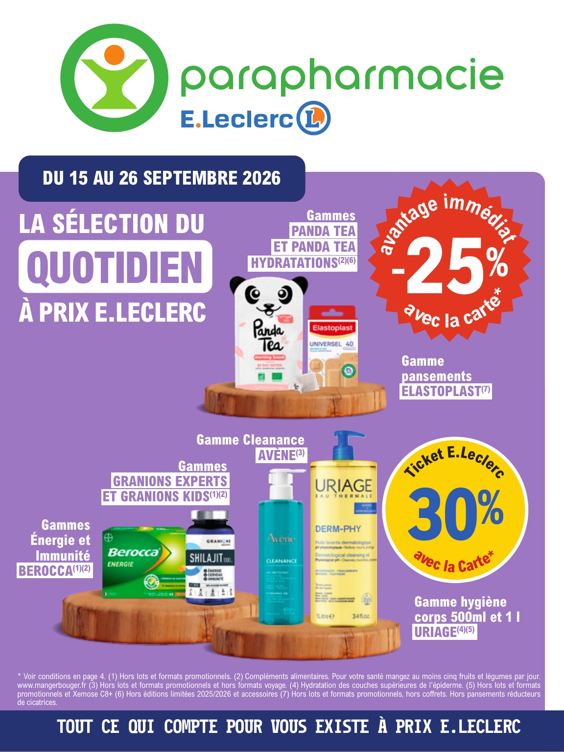 Flyer E.Leclerc - Parapharmacie pour la semaine prochaine du du mardi 15/09/2026 au du samedi 26/09/2026