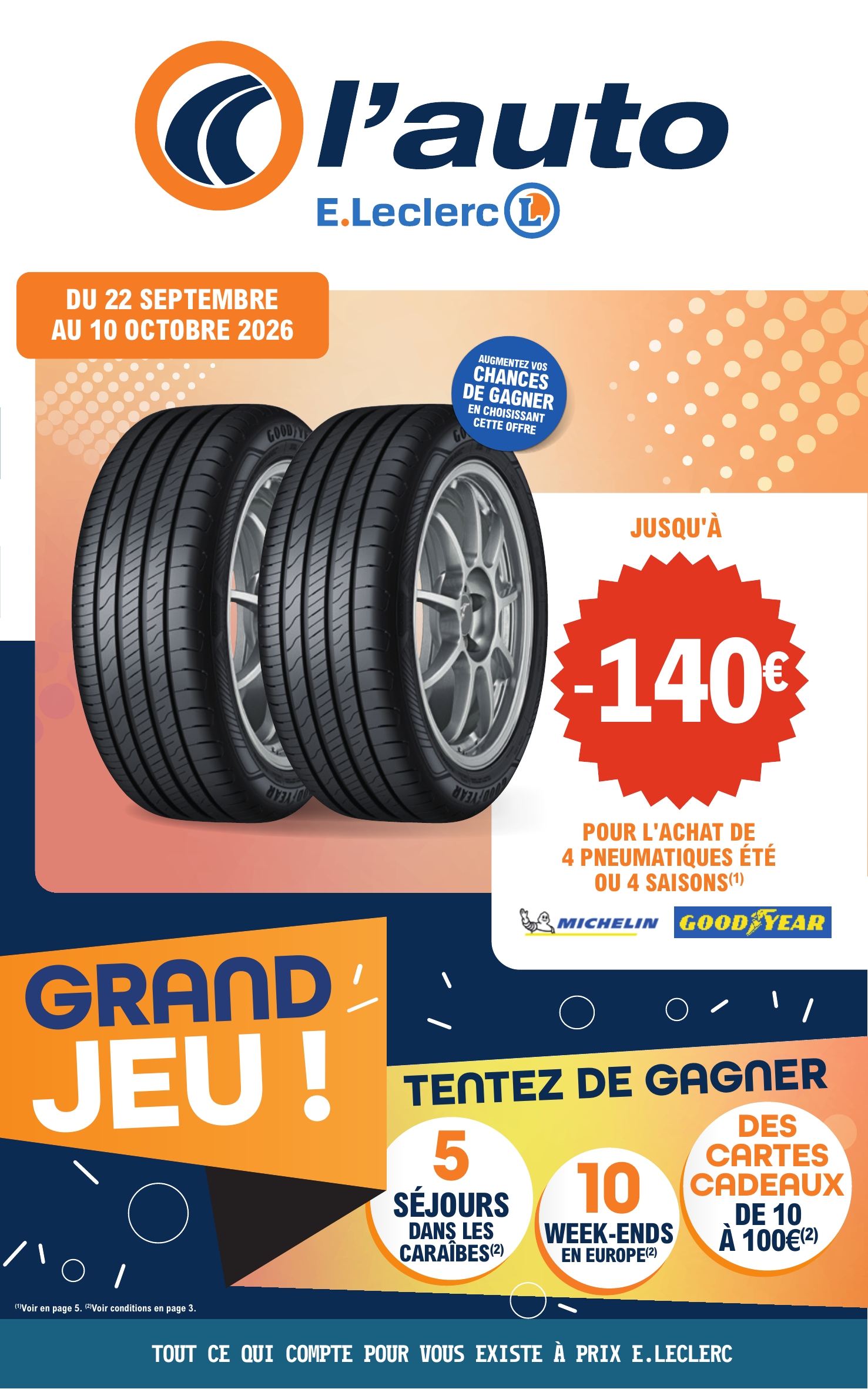 Flyer E.Leclerc - L'Auto pour la semaine prochaine du du mardi 22/09/2026 au du samedi 10/10/2026