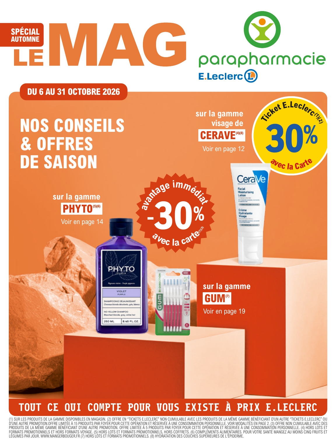 Flyer E.Leclerc - Parapharmacie pour la semaine prochaine du du mardi 06/10/2026 au du samedi 31/10/2026