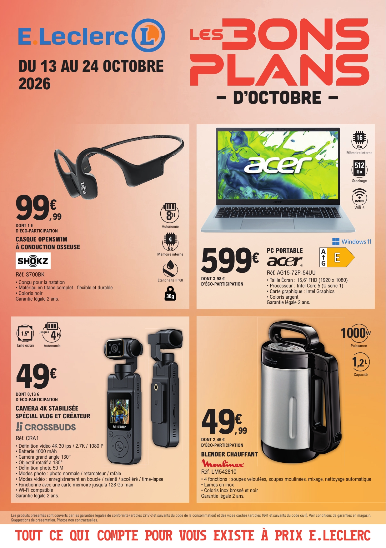 Current E.Leclerc - Bons plans d'octobre leaflet valid from du mardi 13/10/2026 to du samedi 24/10/2026