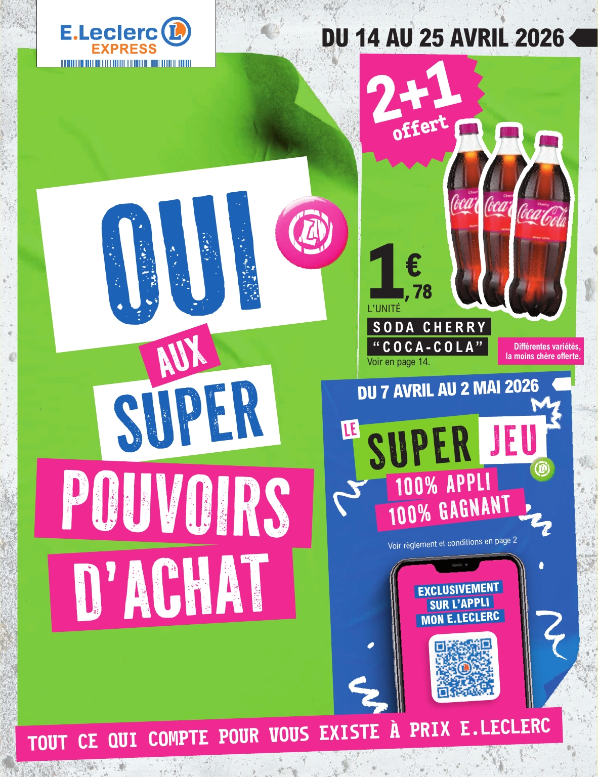 Flyer E.Leclerc - Express pour la semaine prochaine du du mardi 14/04/2026 au du samedi 25/04/2026