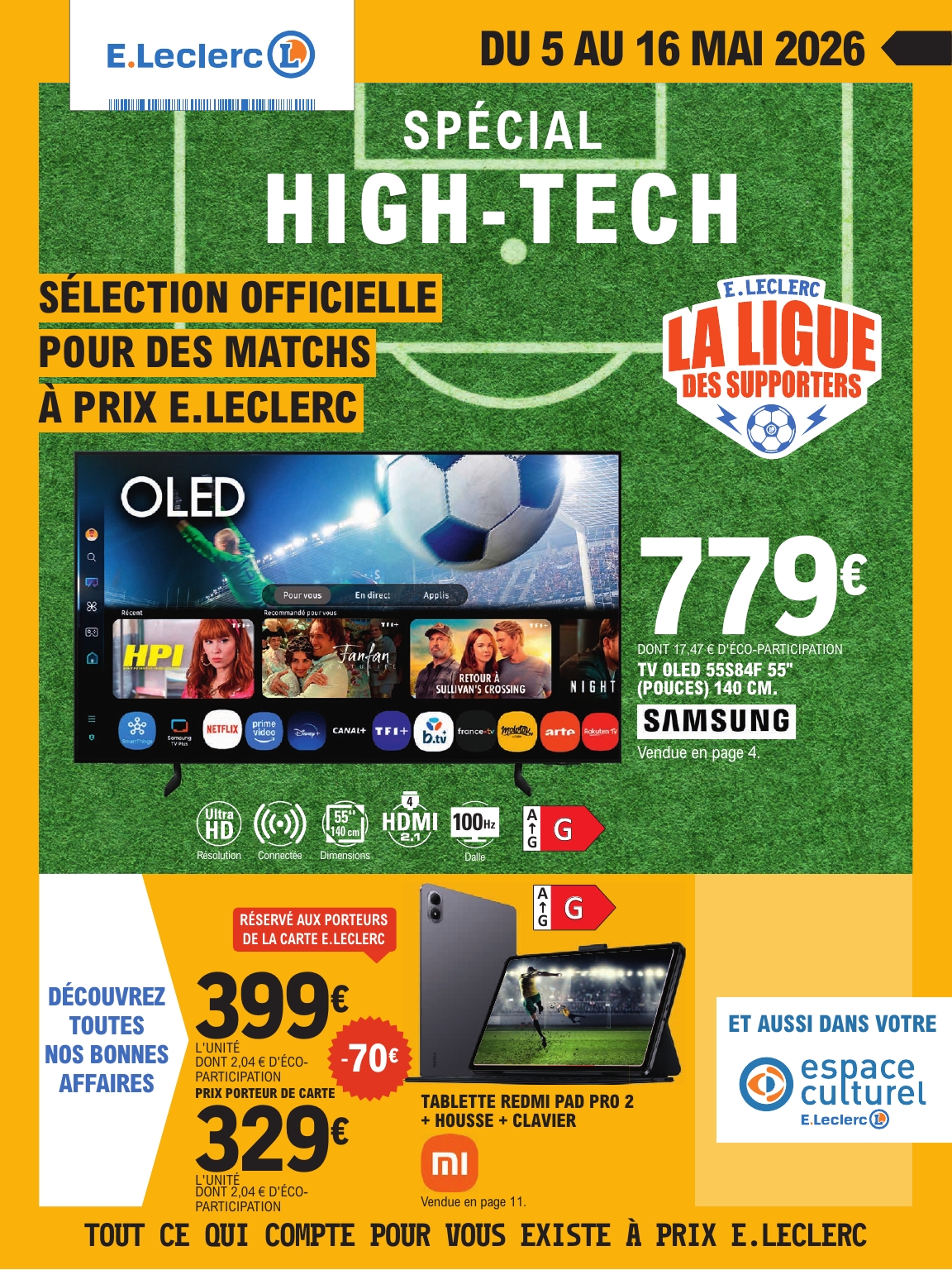 Flyer E.Leclerc - High-Tech pour la semaine prochaine du du mardi 05/05/2026 au du samedi 16/05/2026