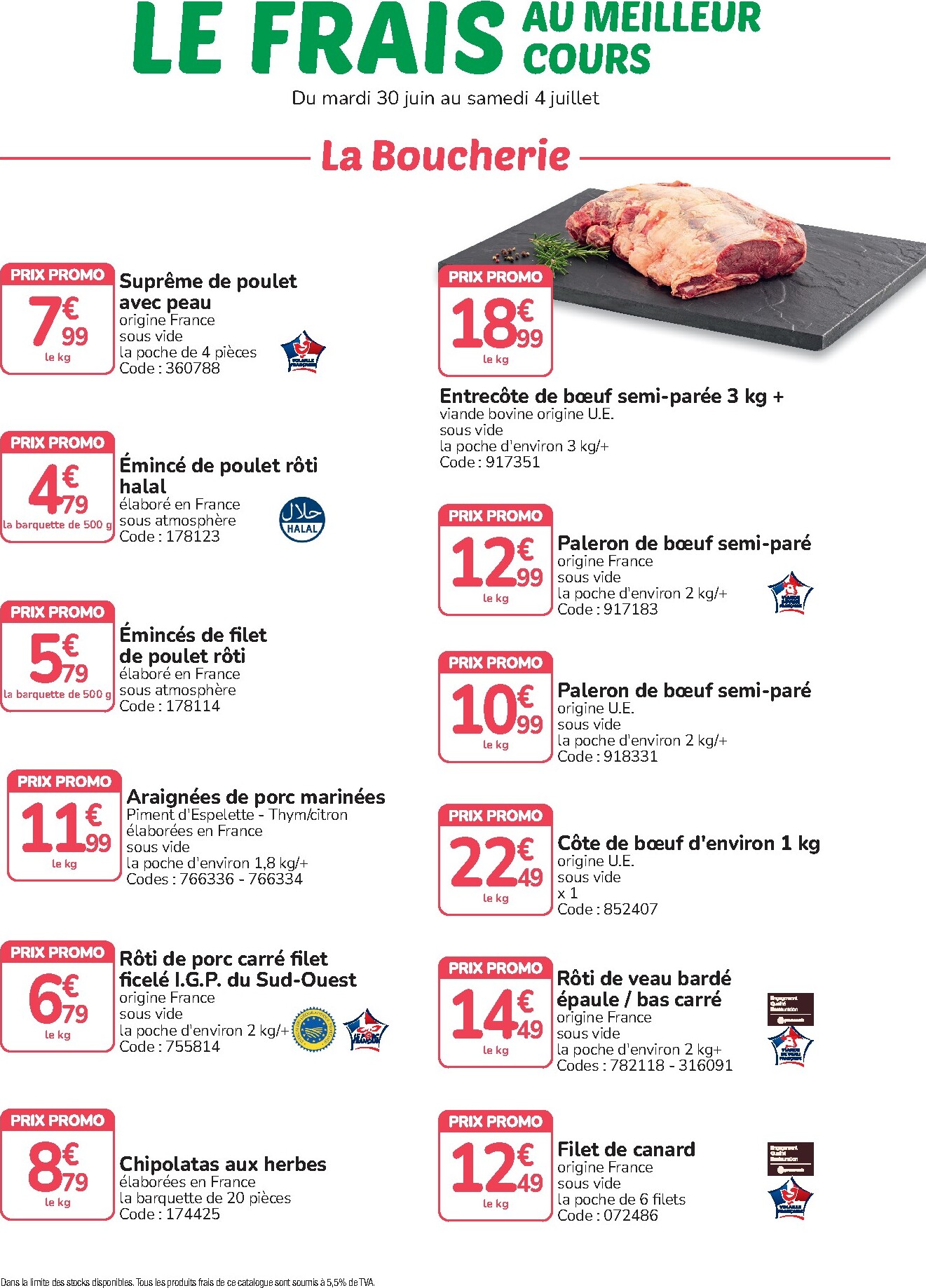 Current Promocash - Le Frais leaflet valid from du mardi 30/06/2026 to du samedi 04/07/2026