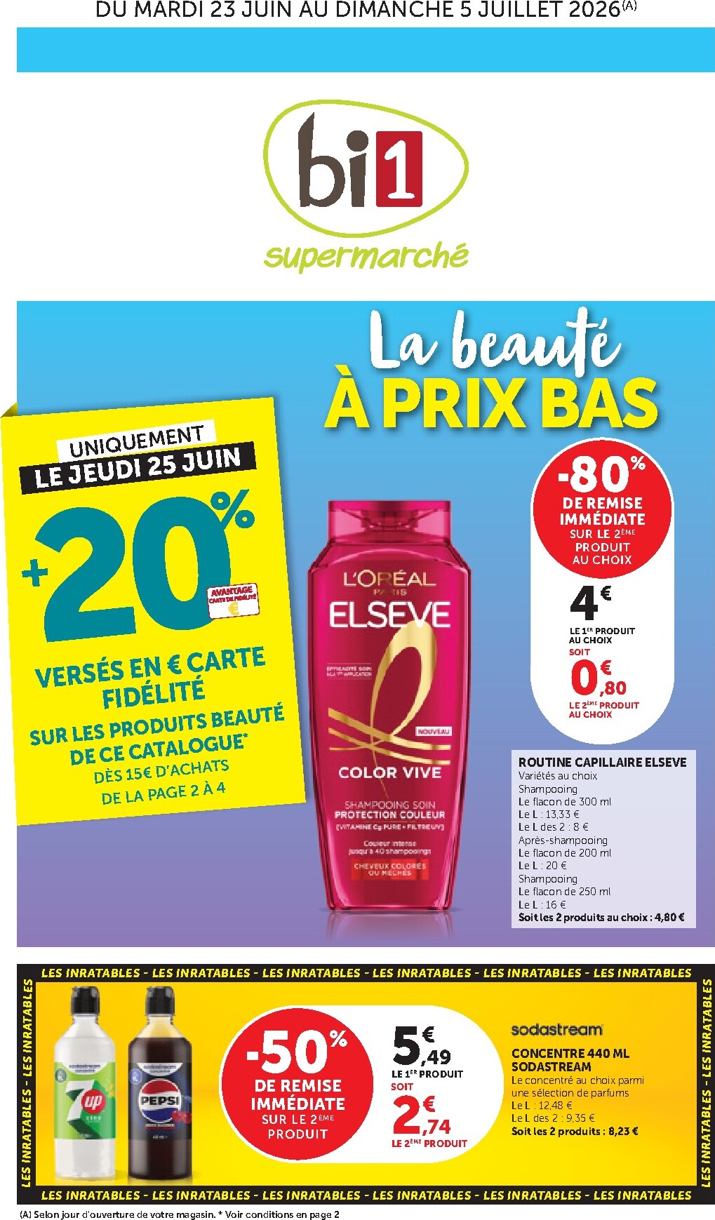 Current Bi1 leaflet valid from du mardi 23/06/2026 to du dimanche 05/07/2026