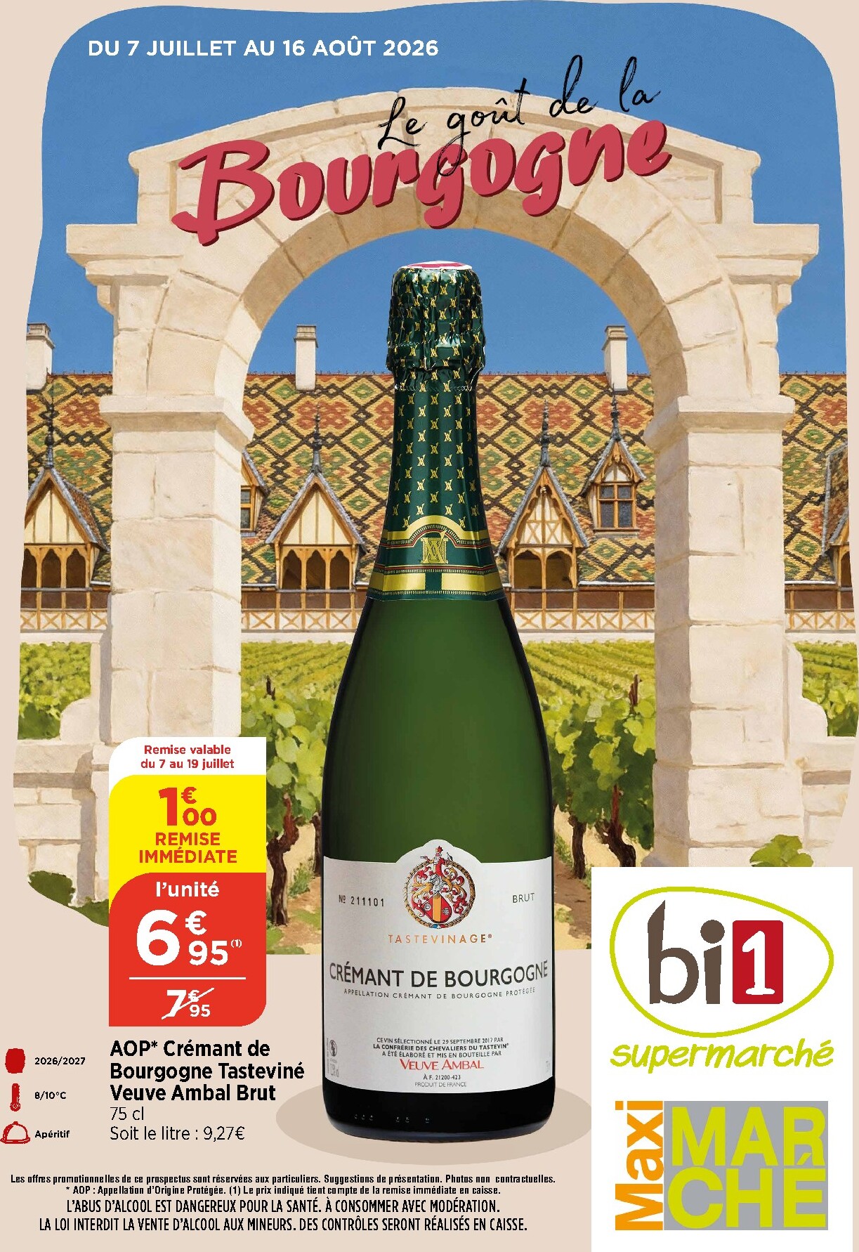 Current Bi1 - Bourgogne leaflet valid from du mardi 07/07/2026 to du dimanche 16/08/2026
