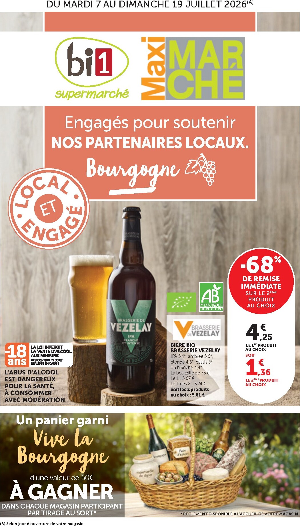 Current Bi1 - Supermarché, Maximarché leaflet valid from du mardi 07/07/2026 to du dimanche 19/07/2026
