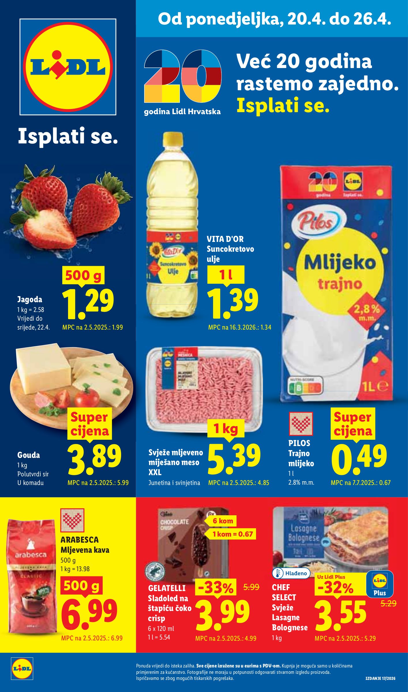 Lidl letak za sljedeći tjedan od ponedjeljka 20.04.2026 do nedjelje 26.04.2026