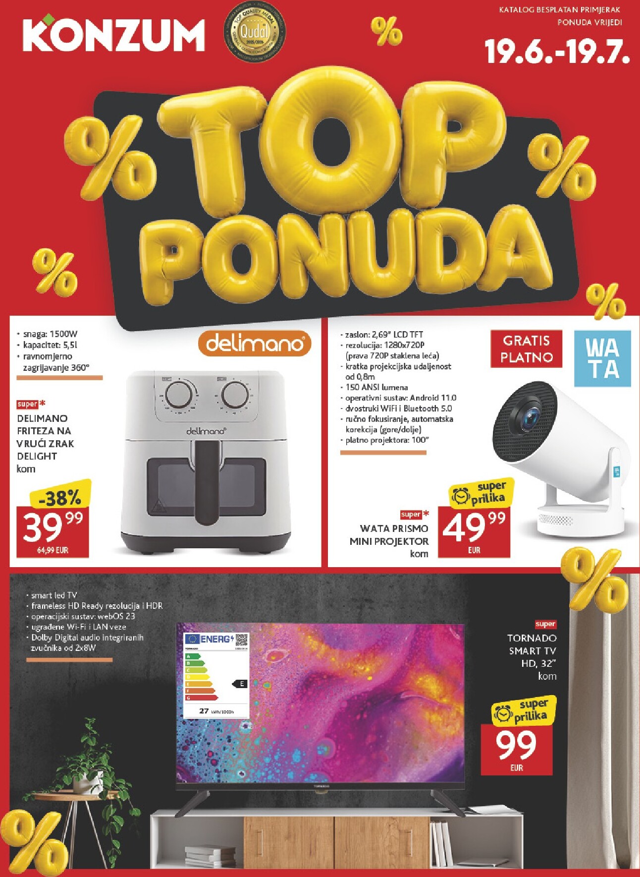 Aktualni katalog Konzum - Top ponuda od petka, 19.06.2026 do nedjelje, 19.07.2026