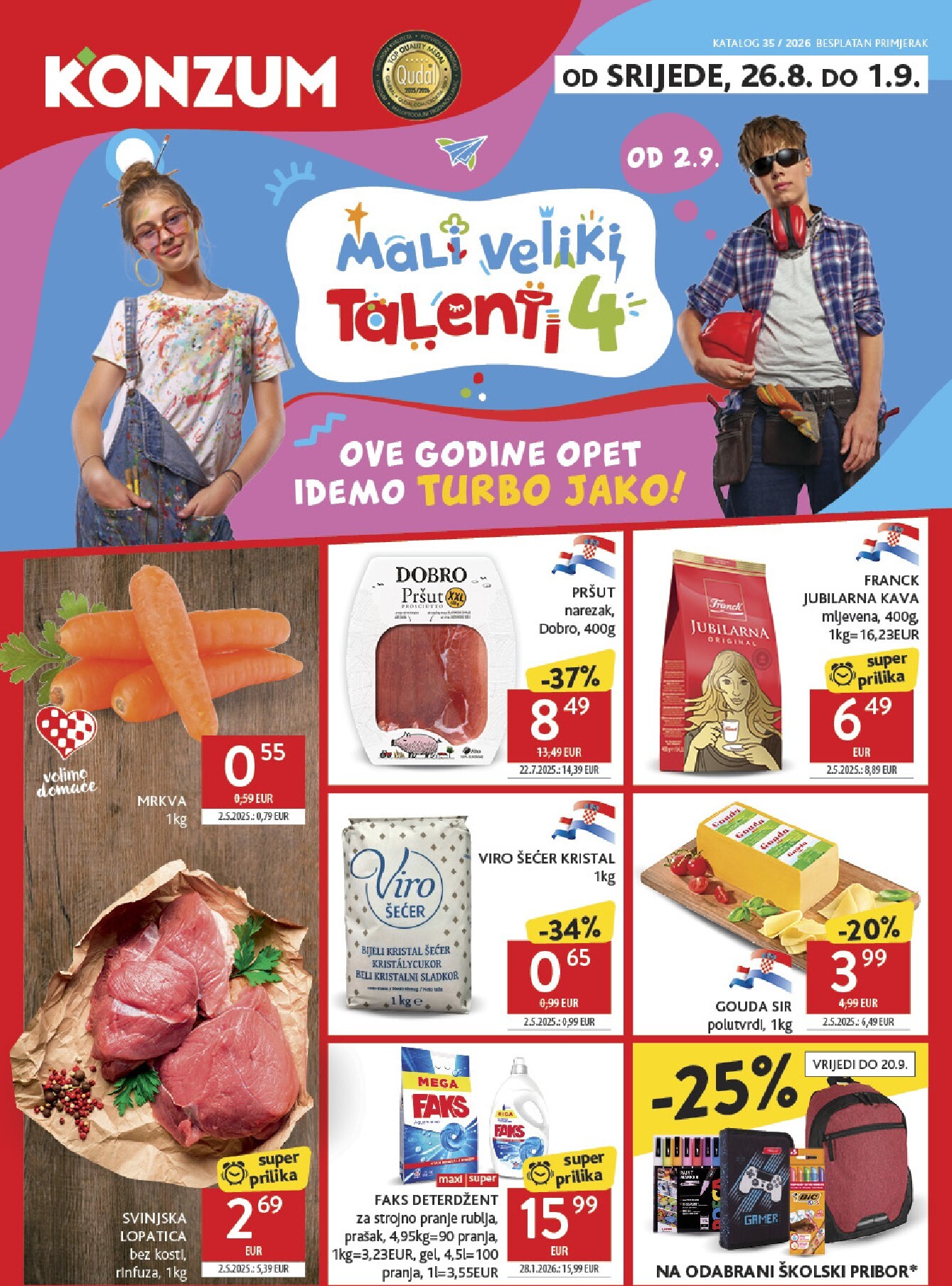 Novi Konzum katalog od srijede, 26.08.2026 do utorka, 01.09.2026