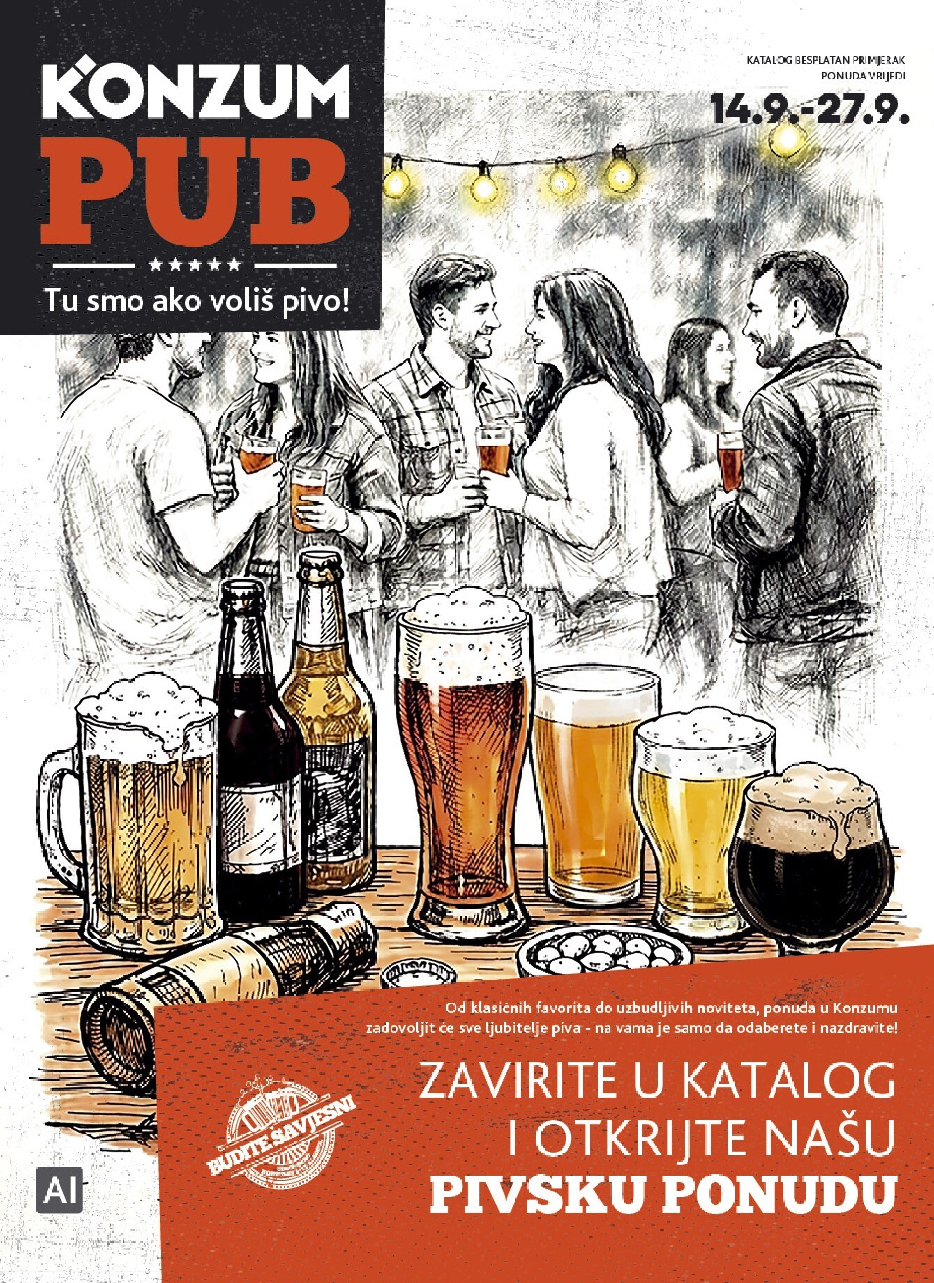Aktualni katalog Konzum - Pub od ponedjeljka, 14.09.2026 do nedjelje, 27.09.2026