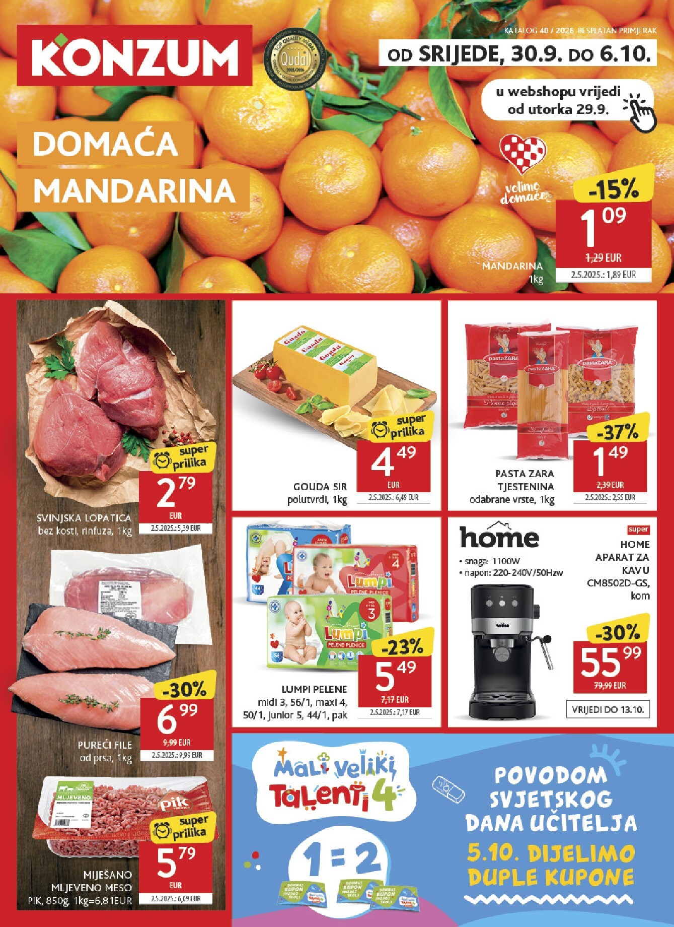 Novi Konzum katalog od srijede, 30.09.2026 do utorka, 06.10.2026