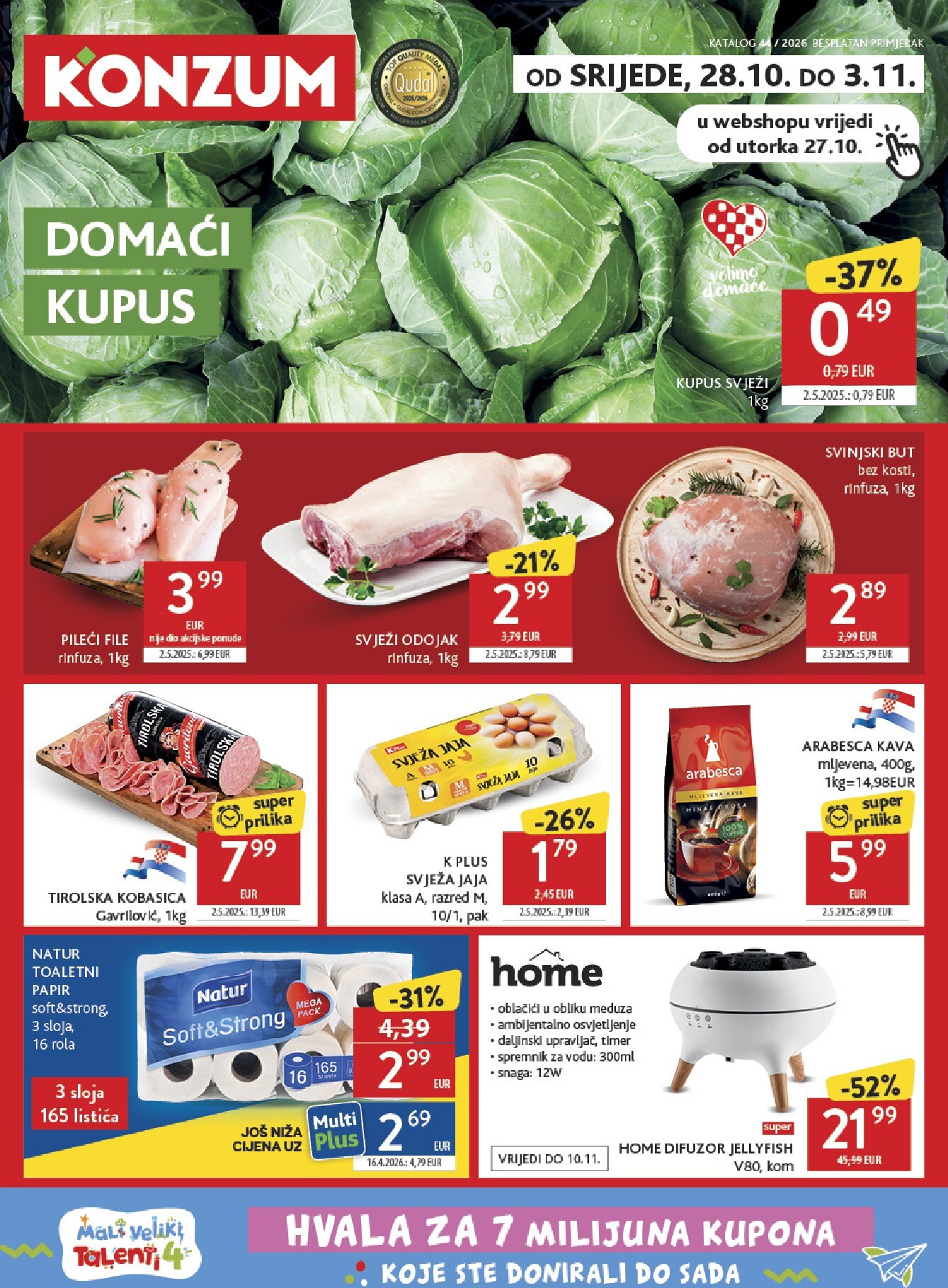 Novi Konzum katalog od srijede, 28.10.2026 do utorka, 03.11.2026