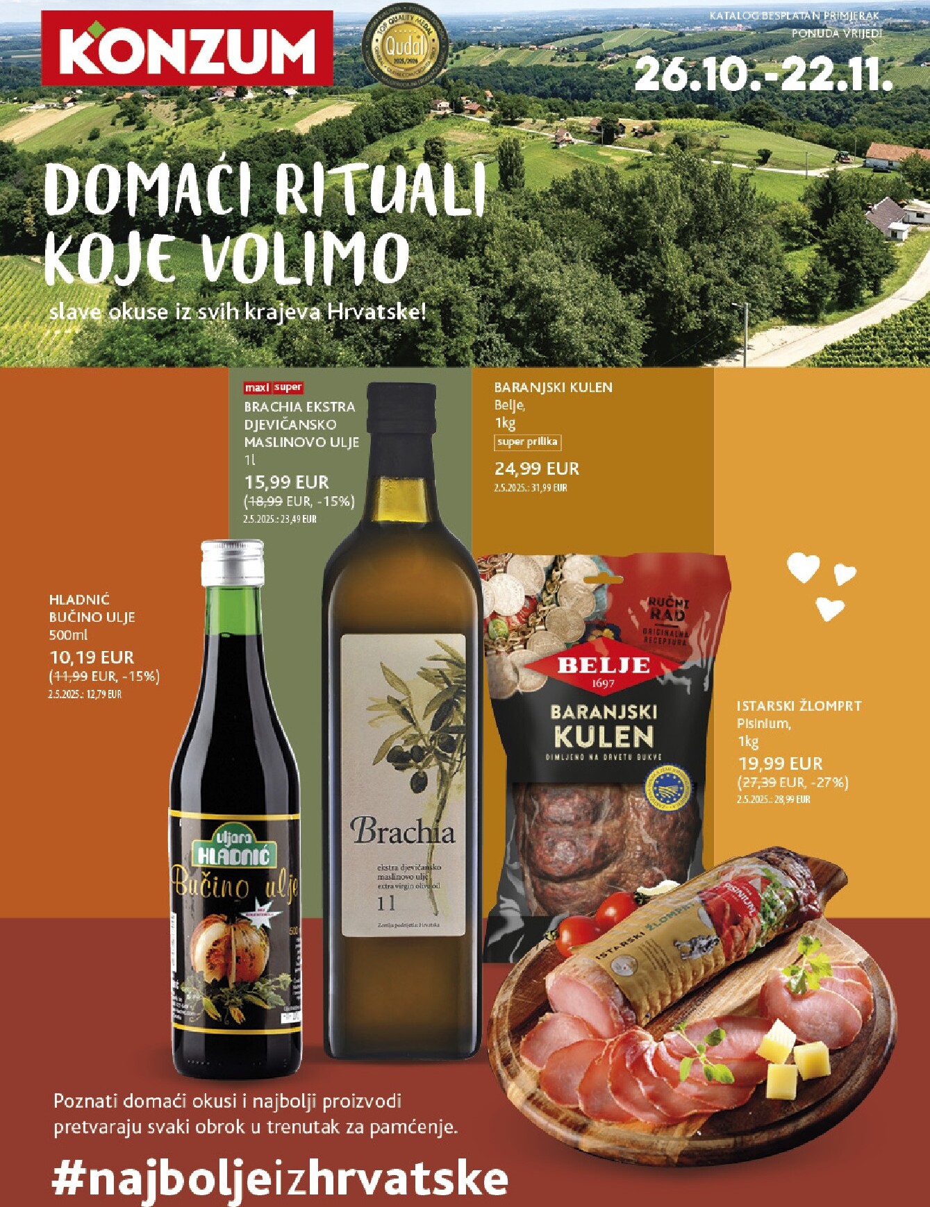Aktualni katalog Konzum - Katalog Najbolje iz Hrvatske od ponedjeljka, 26.10.2026 do nedjelje, 22.11.2026