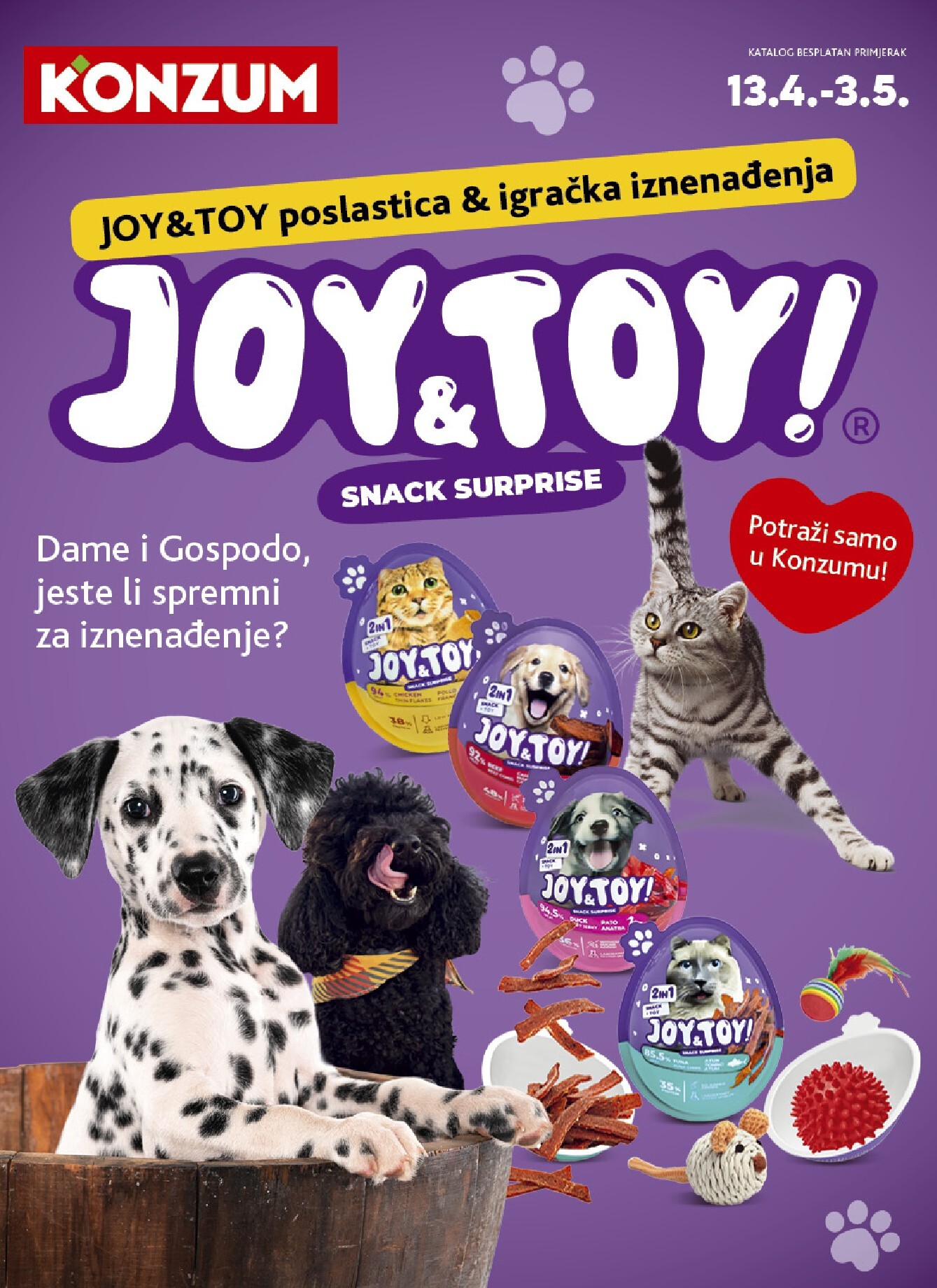 Aktualni Konzum - Tematski katalog ljubimci katalog vrijedi od ponedjeljka 13.04.2026 do nedjelje 03.05.2026