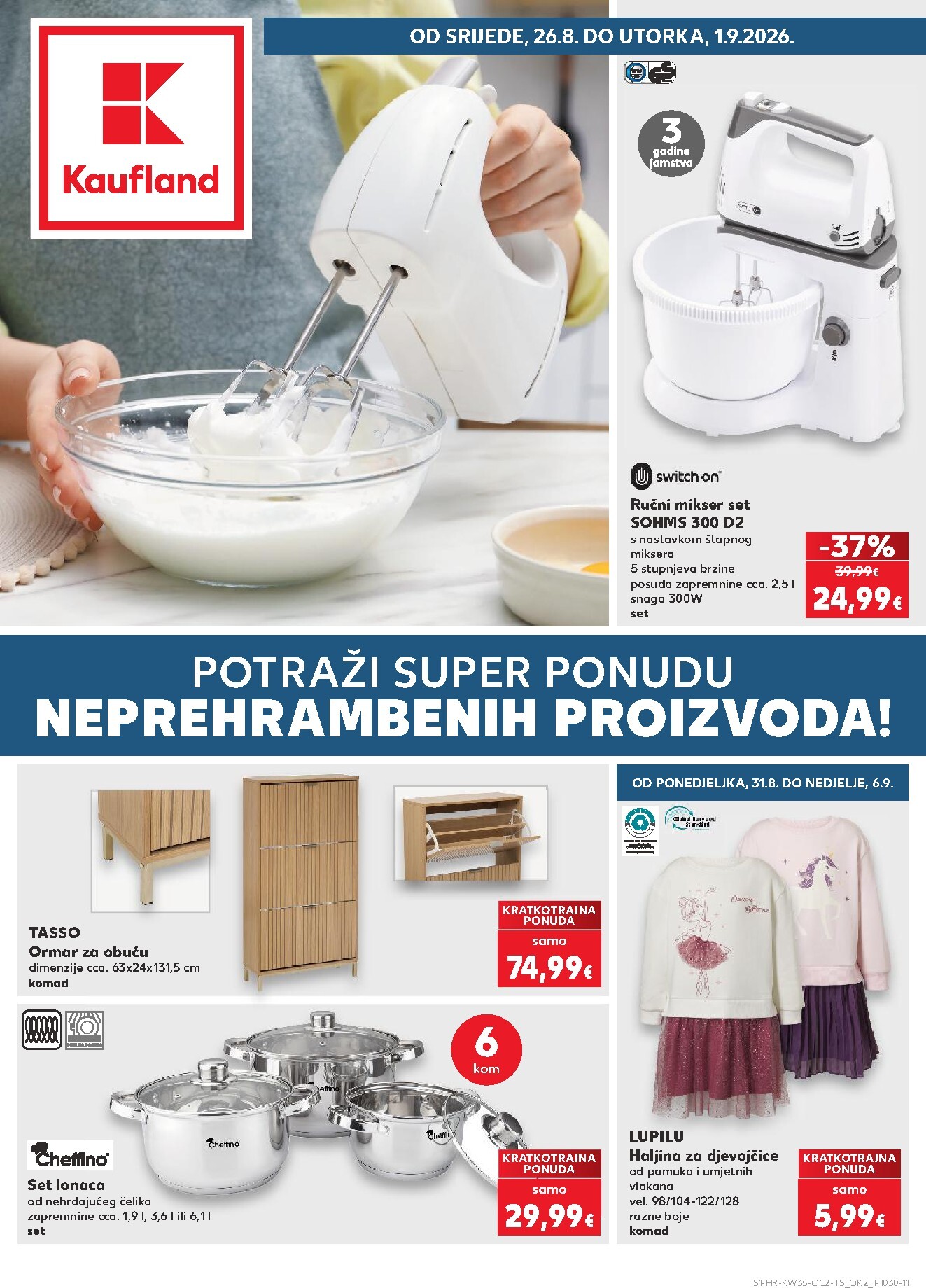 Novi Kaufland - Neprehrambenih proizvoda katalog od srijede, 26.08.2026 do utorka, 01.09.2026